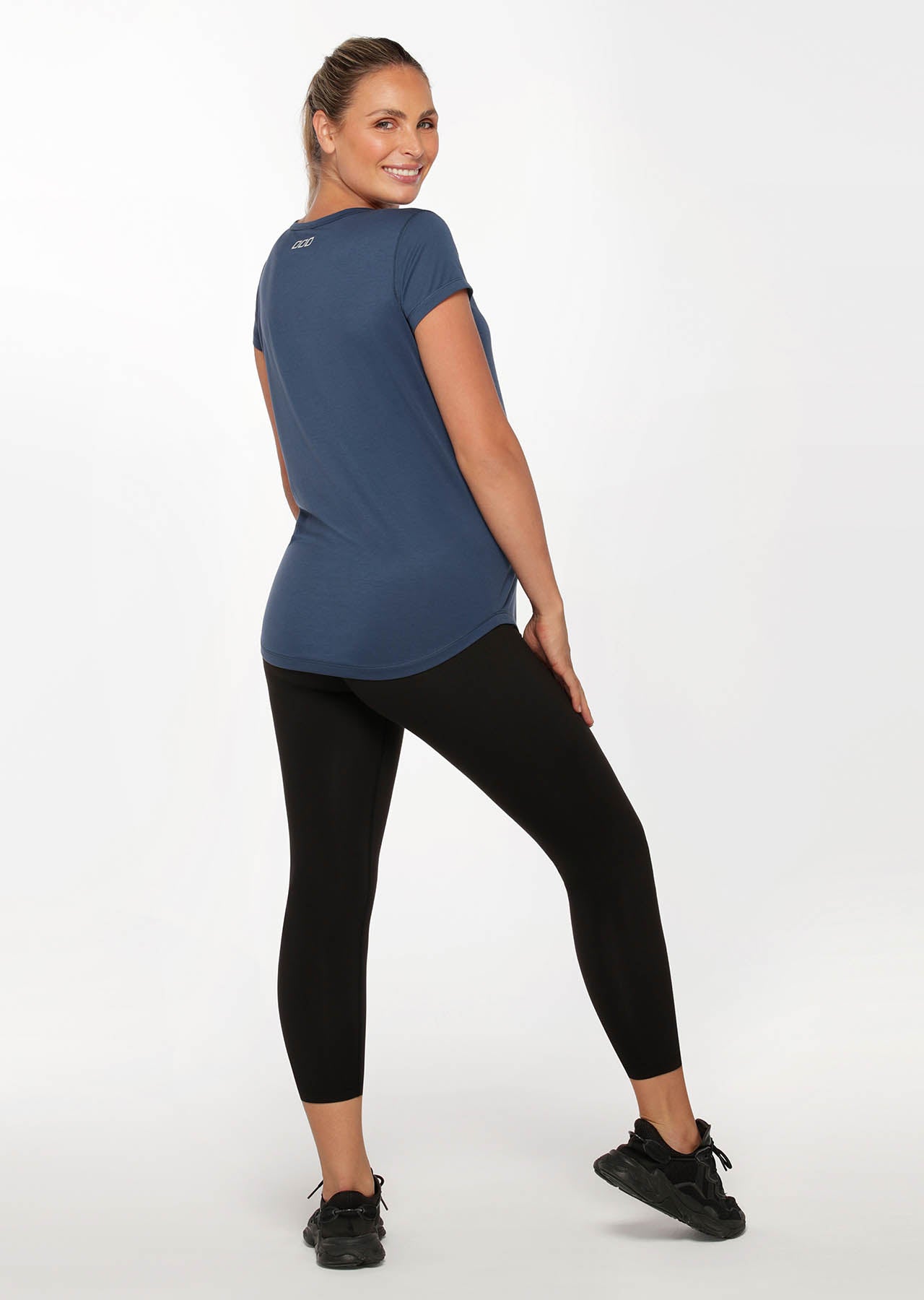 Lorna Jane LJ Maternity Over Bump Active Tee - Pebble Blue