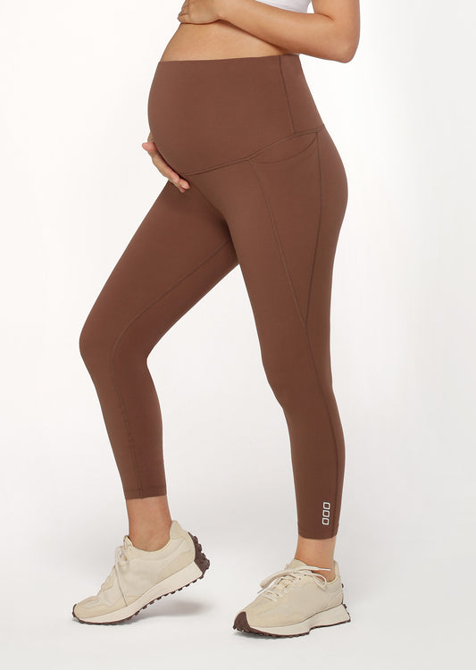 Lorna Jane LJ Maternity Phone Pocket Ankle Biter Leggings - Chocolate
