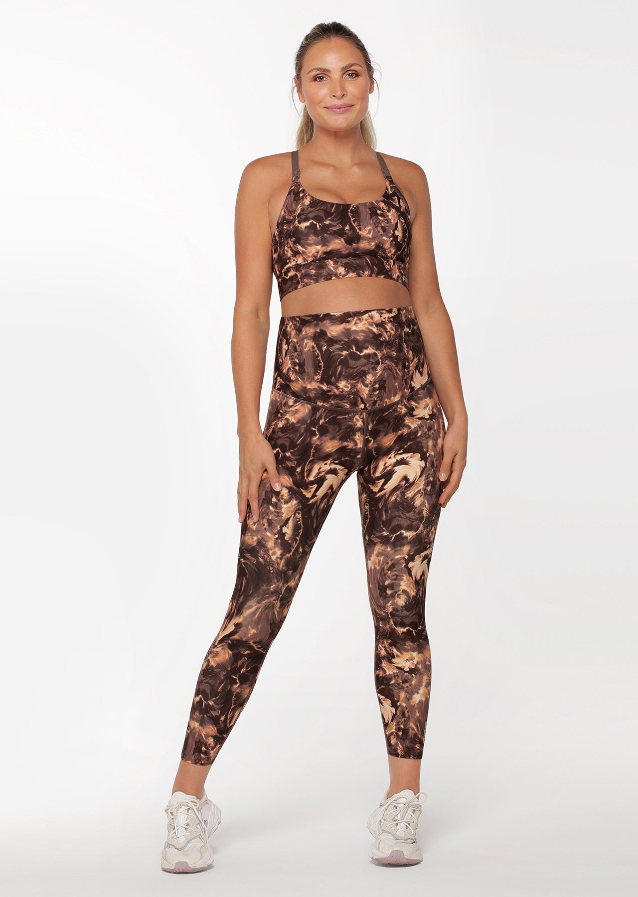 Lorna Jane LJ Maternity Printed Ankle Biter Leggings - Marble Print