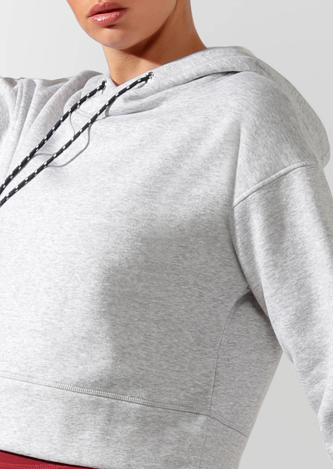 Lorna Jane LJ Original Cropped Hoodie - Grey Marl