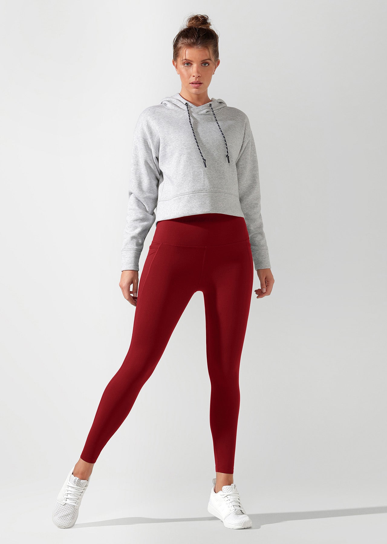 Lorna Jane LJ Original Cropped Hoodie - Grey Marl