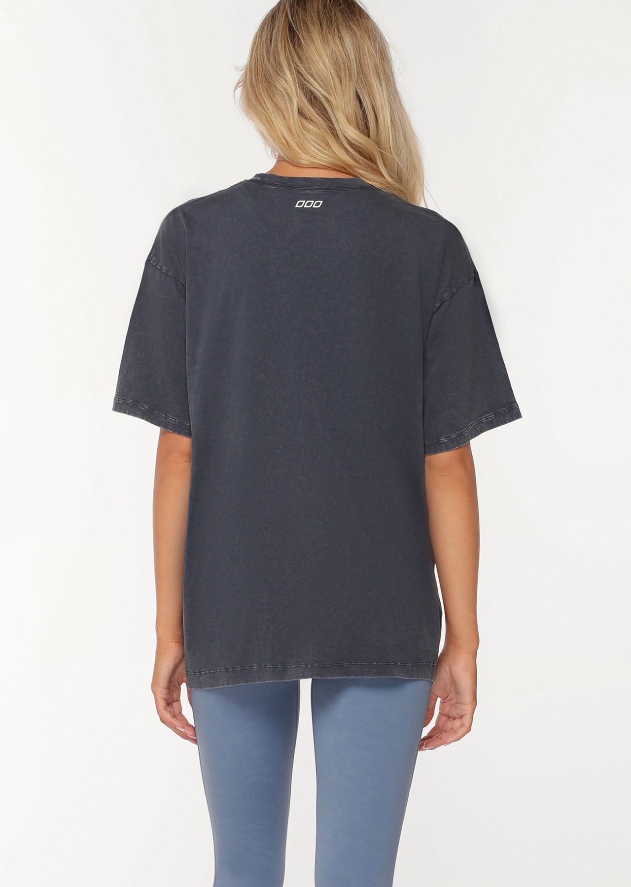Lorna Jane LJ Oversized Band Tee - Washed Night Time Blue