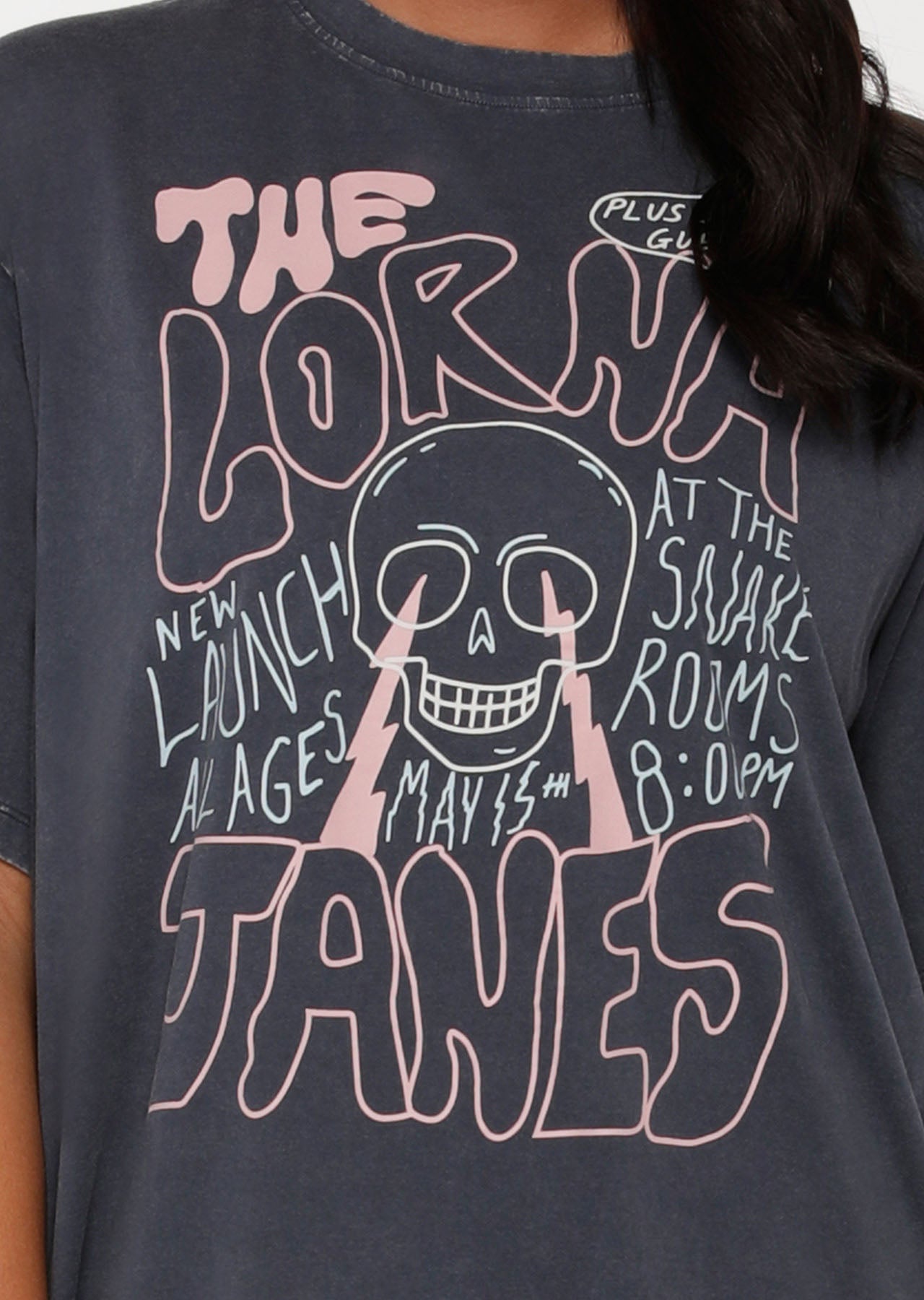 Lorna Jane LJ Oversized Band Tee - Washed Night Time Blue