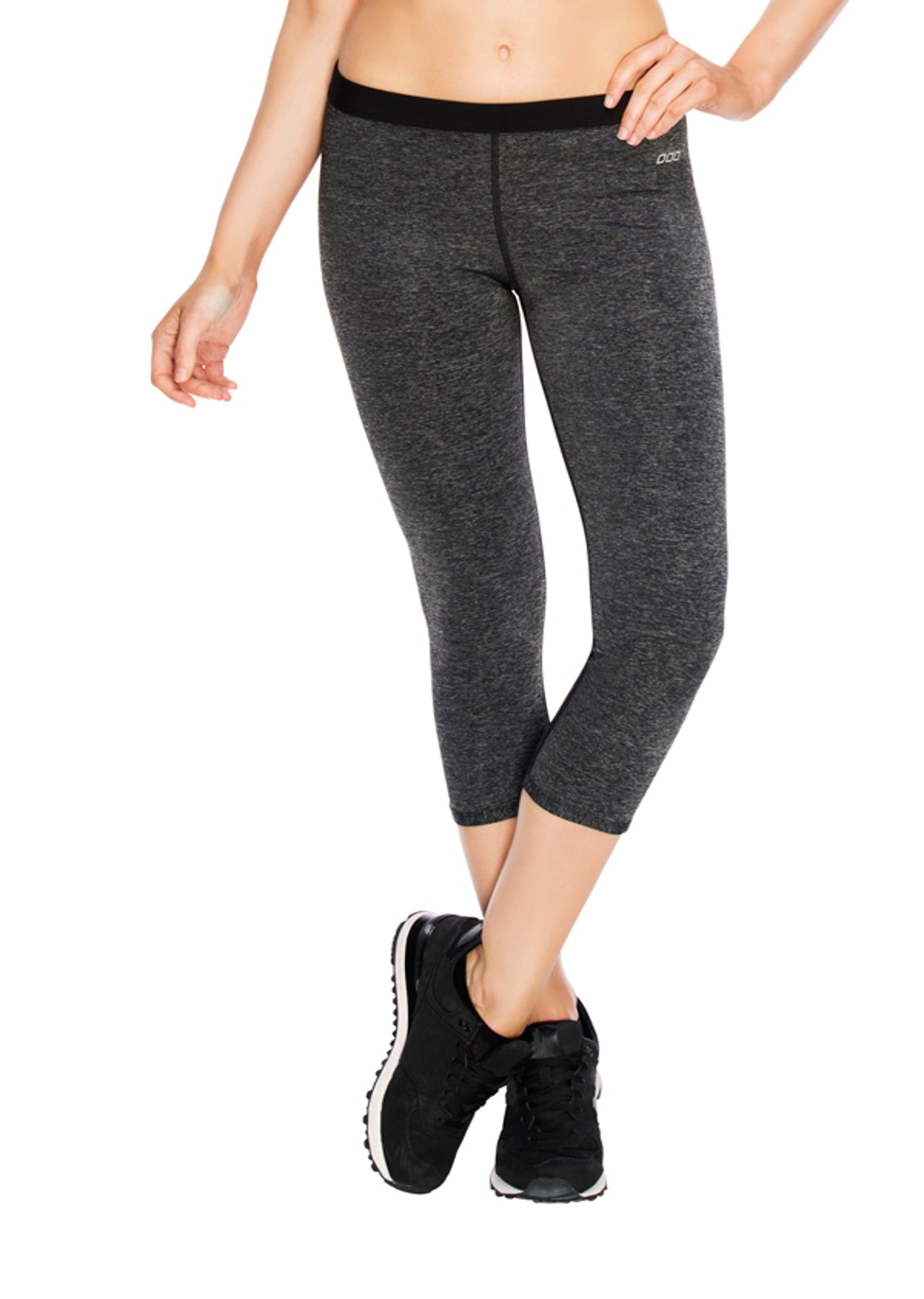 Lorna Jane LJ Power Support 7/8 Tight - Black Marl/Black