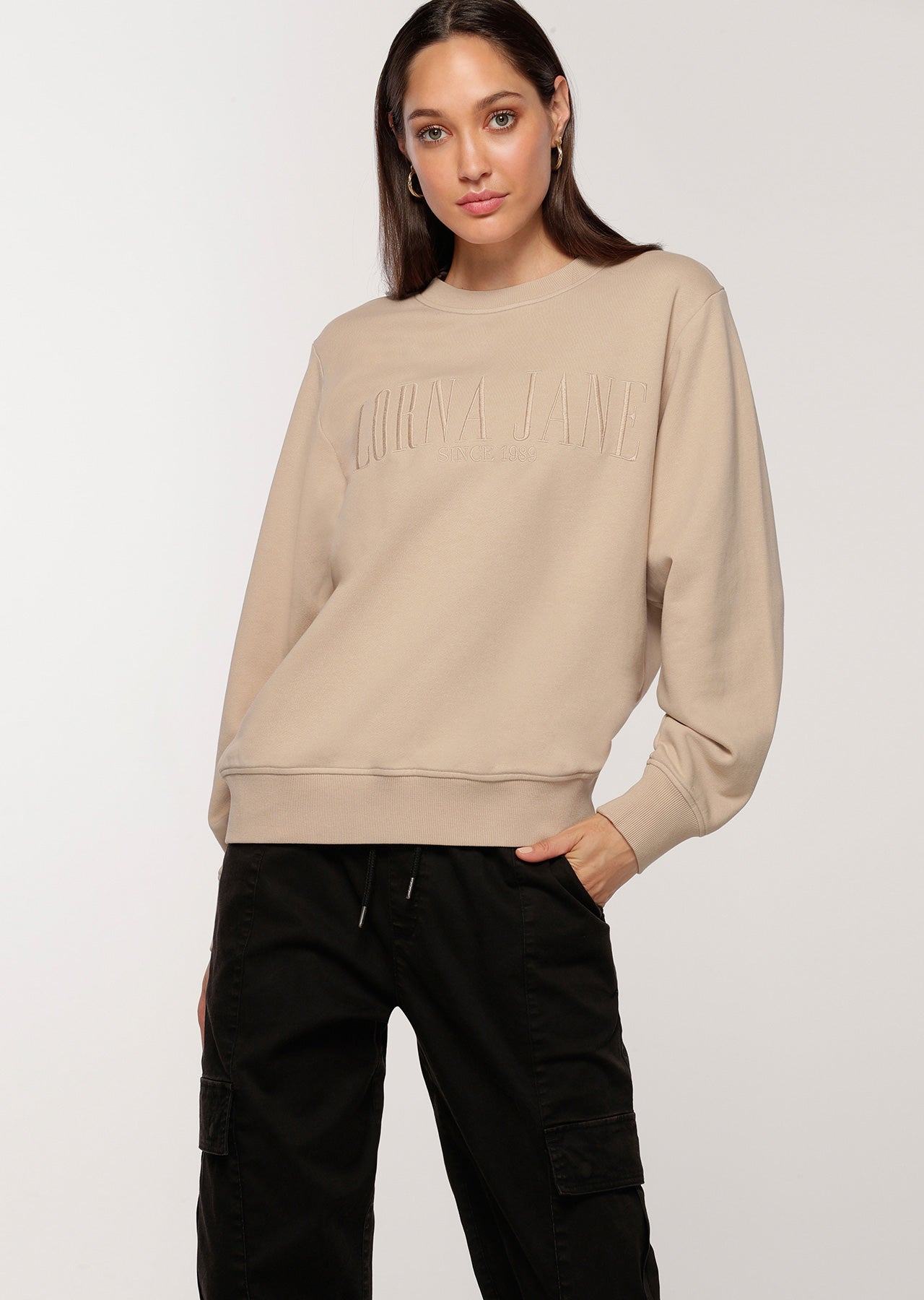 Lorna Jane LJ Retro Iconic Sweat - Off White