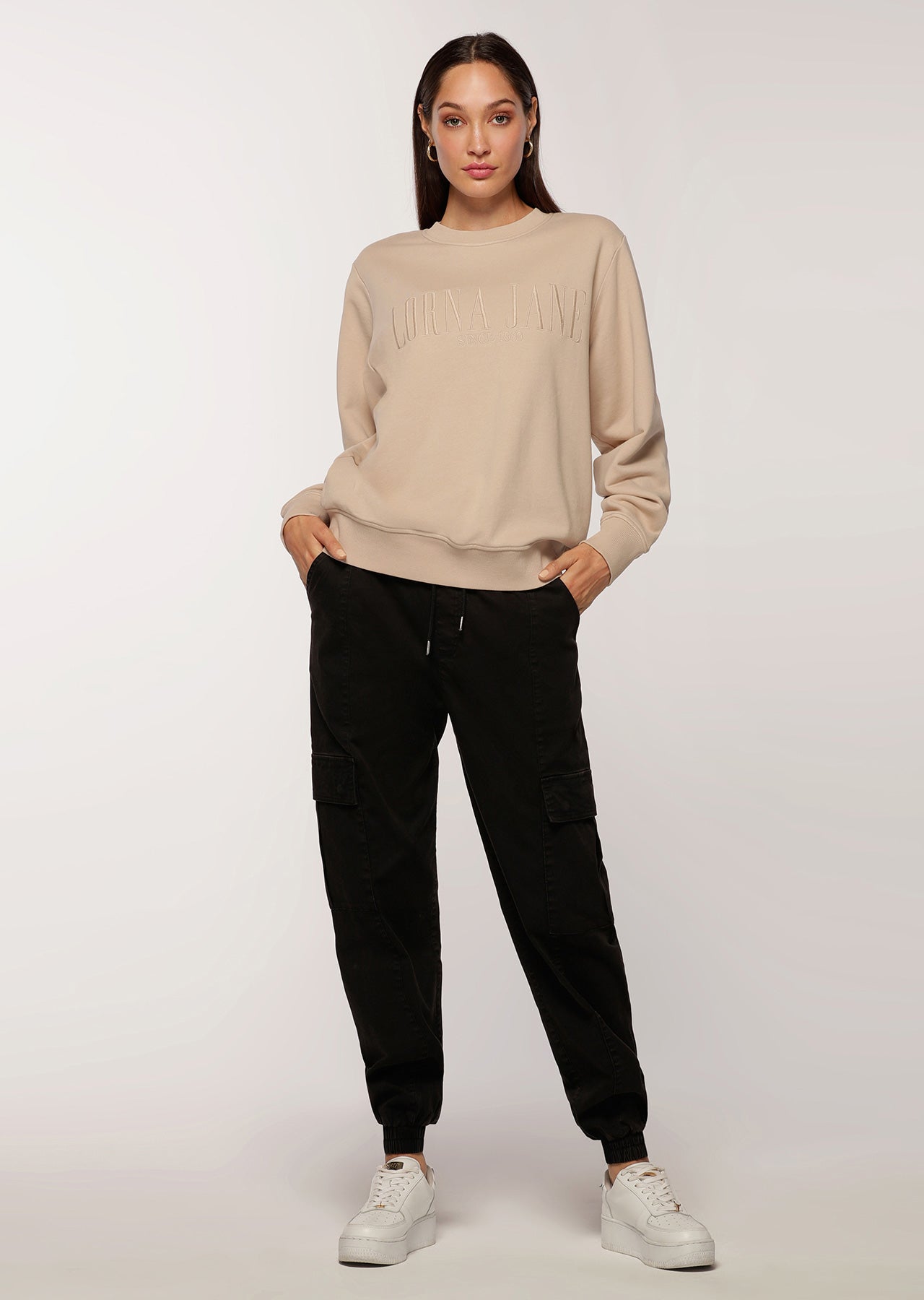 Lorna Jane LJ Retro Iconic Sweat - Off White