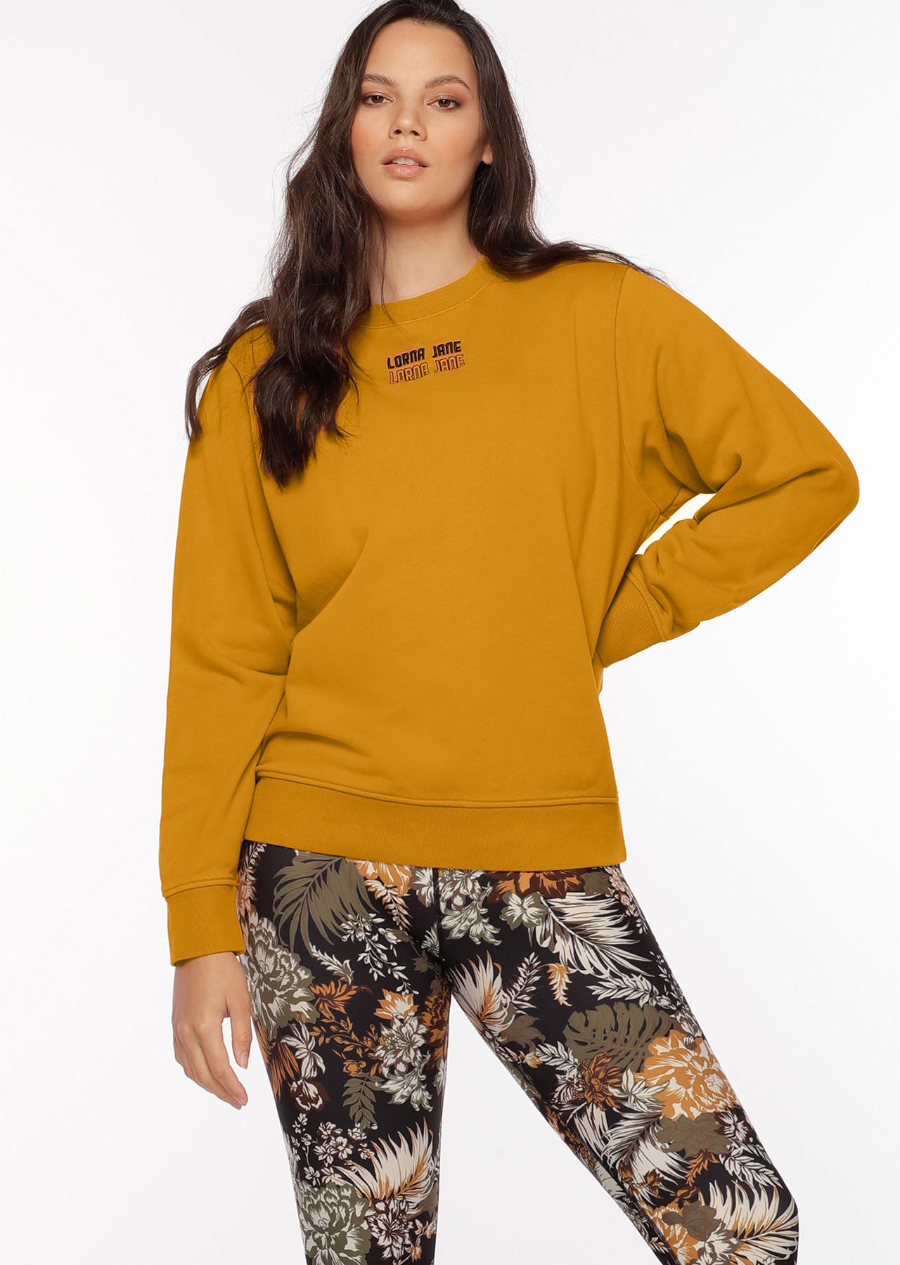 Lorna Jane LJ Retro Iconic Sweat - Hot Mustard