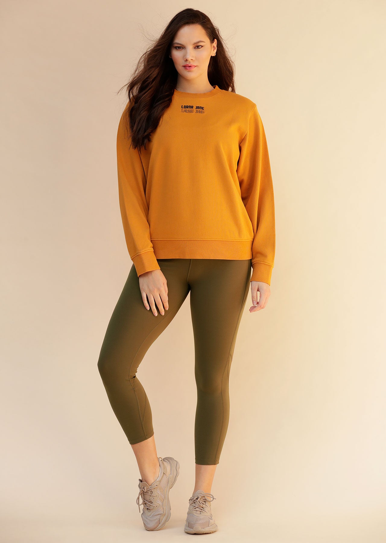 Lorna Jane LJ Retro Iconic Sweat - Hot Mustard