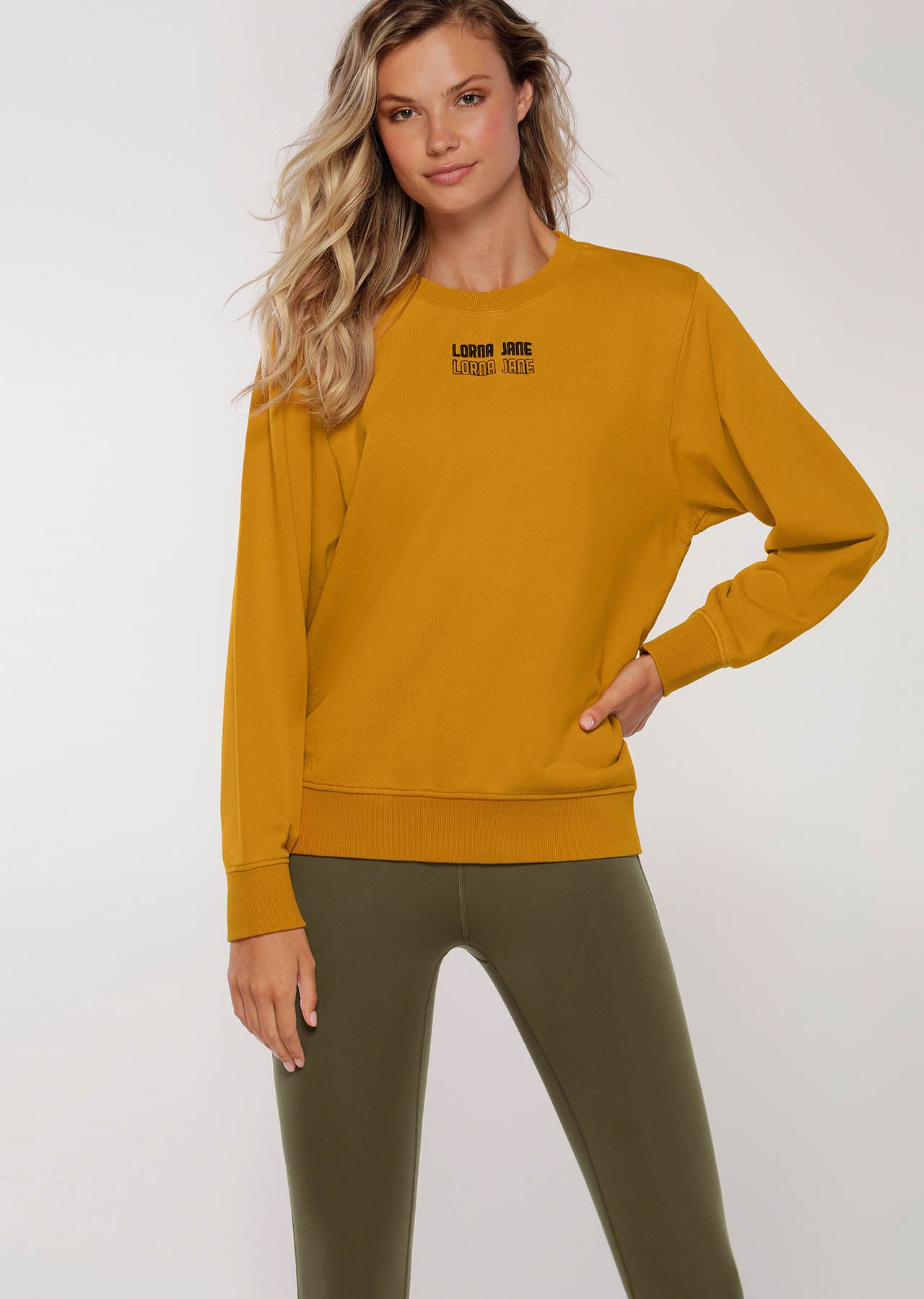 Lorna Jane LJ Retro Iconic Sweat - Hot Mustard