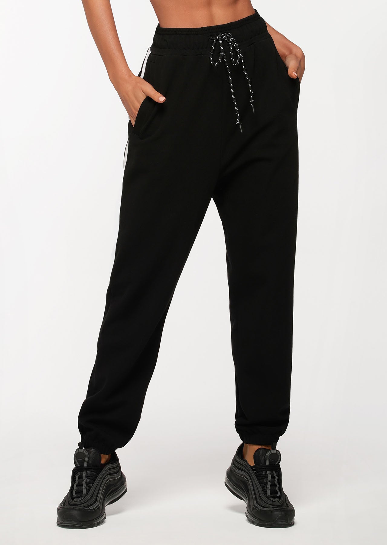 Lorna Jane LJ Retro Tracksuit Pants - Black