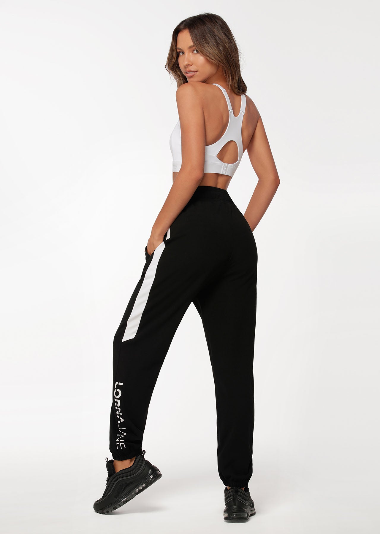 Lorna Jane LJ Retro Tracksuit Pants - Black