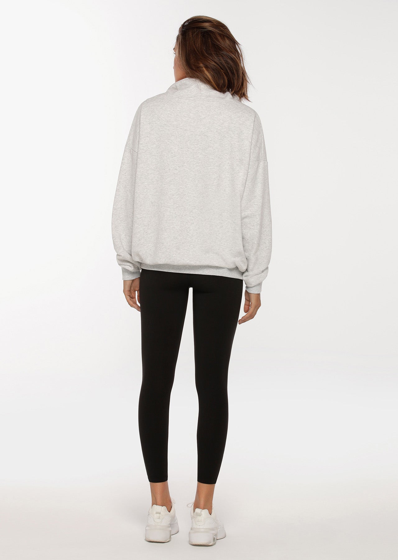 Lorna Jane LJ Sport Quarter Zip Sweat - Light Grey Marl