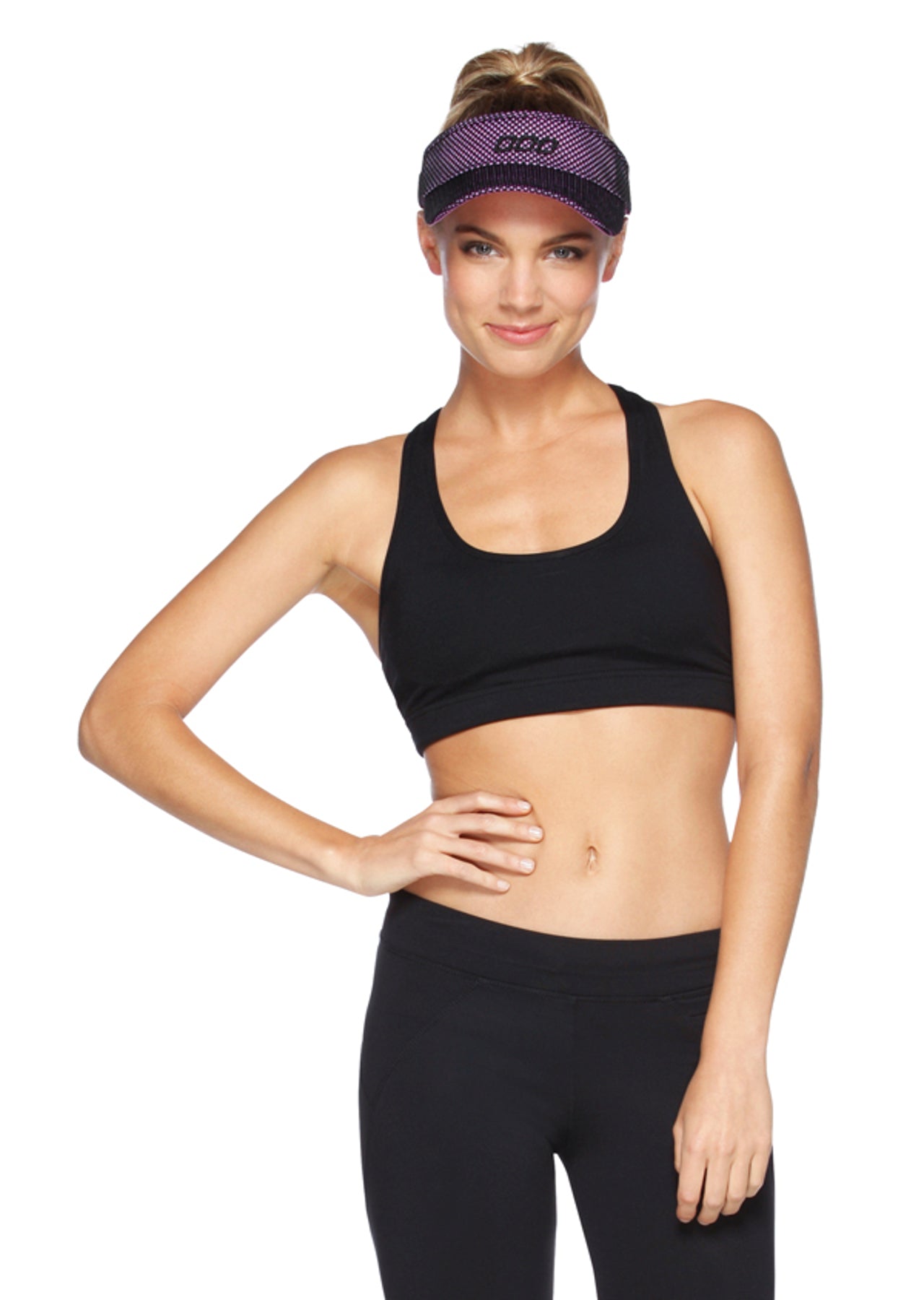 Lorna Jane LJ Swift Visor - Black/Neon Fuchsia
