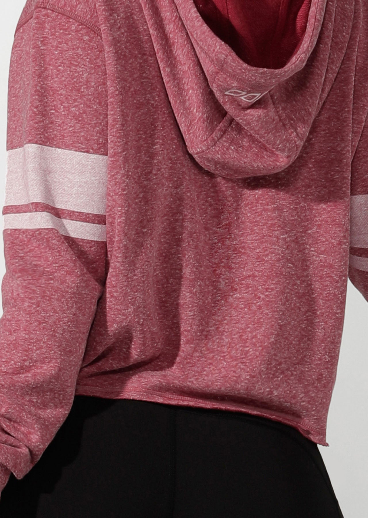 Lorna Jane LJ Vintage Cropped Hoodie - Raspberry Sorbet Marl
