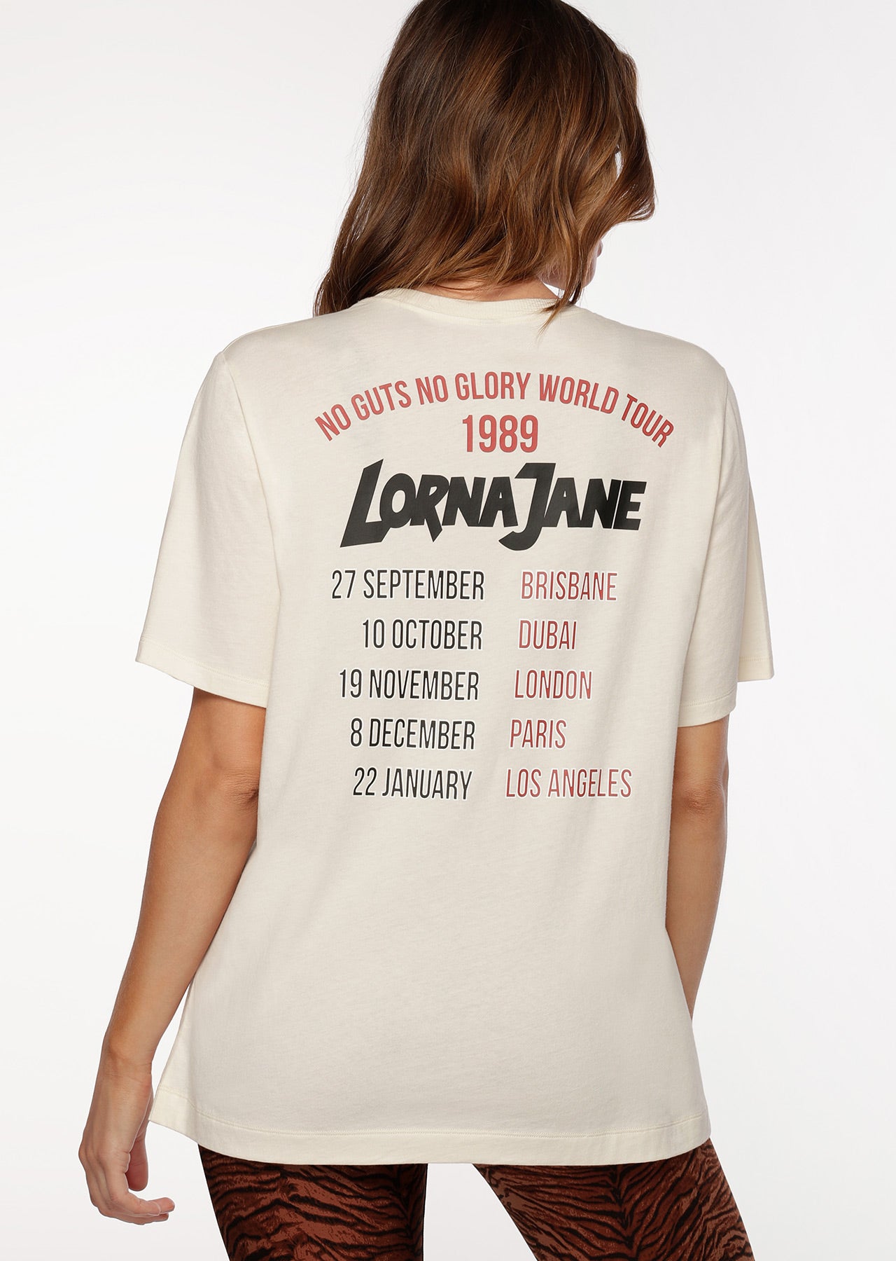 Lorna Jane LJ World Tour Oversized Tee - Cream