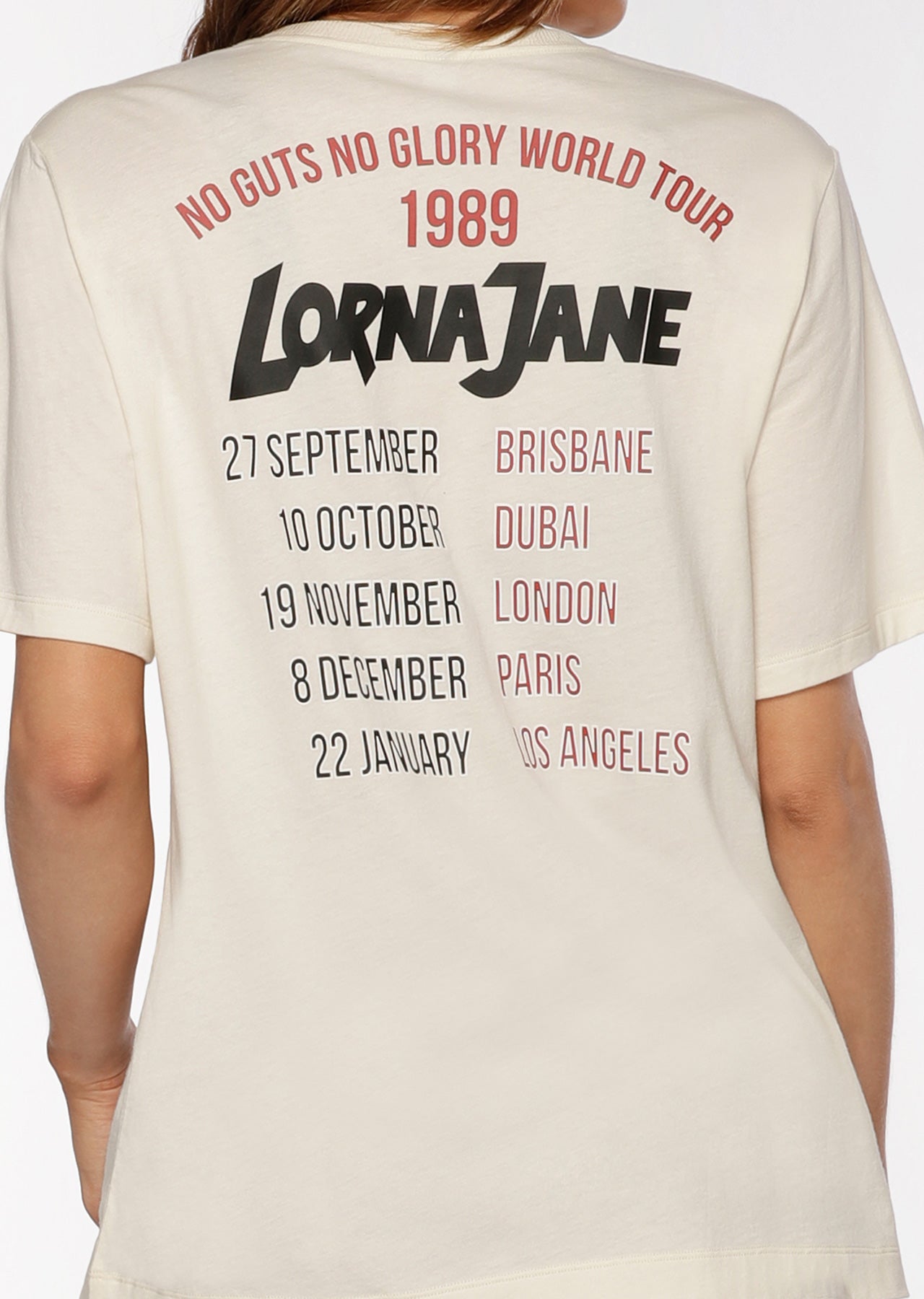 Lorna Jane LJ World Tour Oversized Tee - Cream