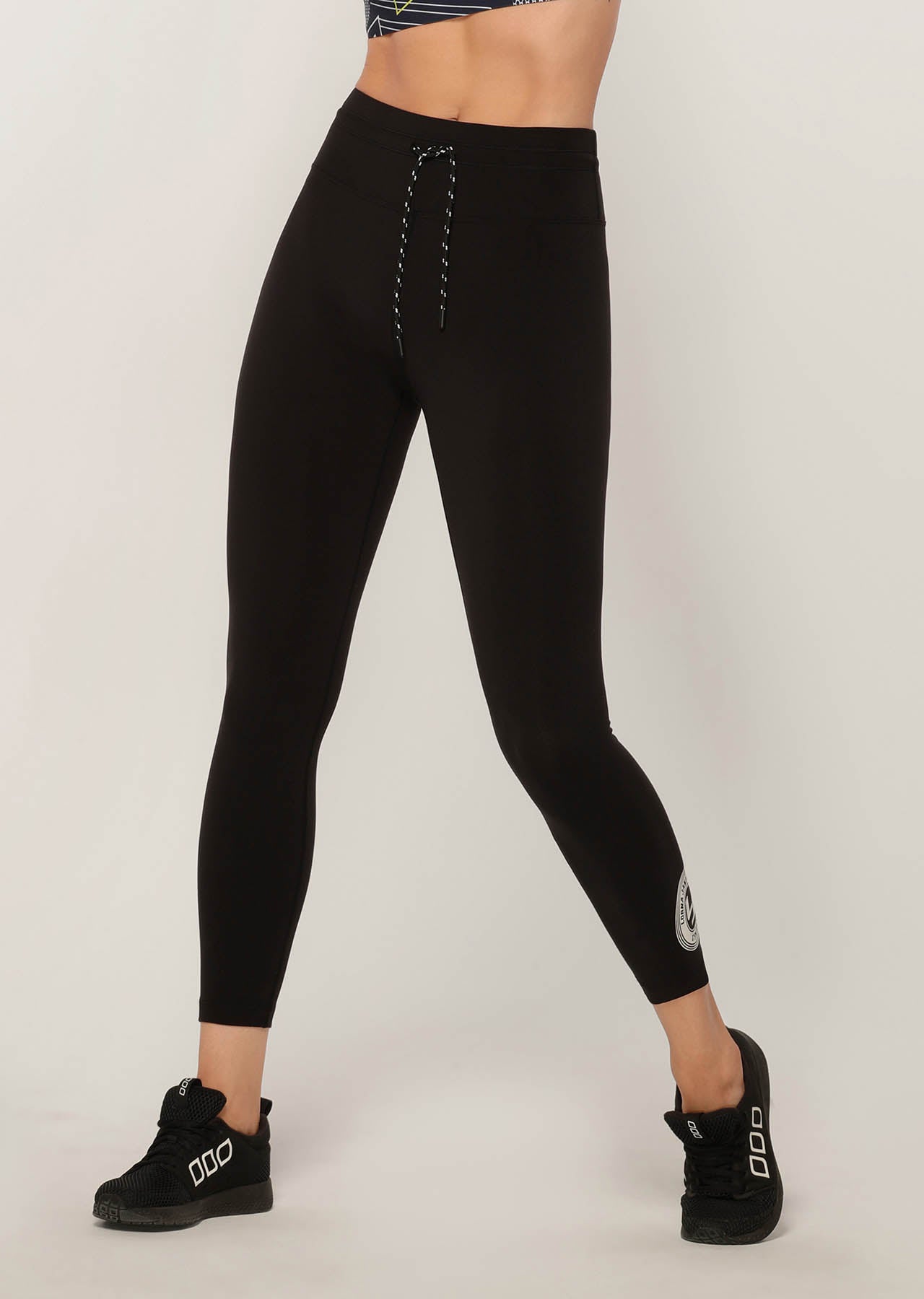 Lorna Jane Logo Print Ankle Biter Tight - Black