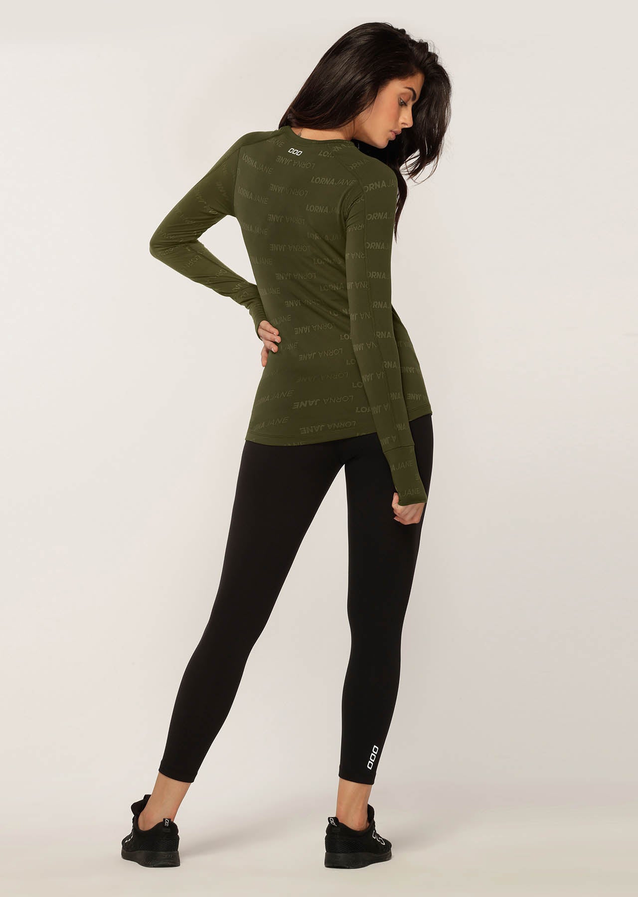Lorna Jane Logo Tech Long Sleeve Performance Top - Luxury Green