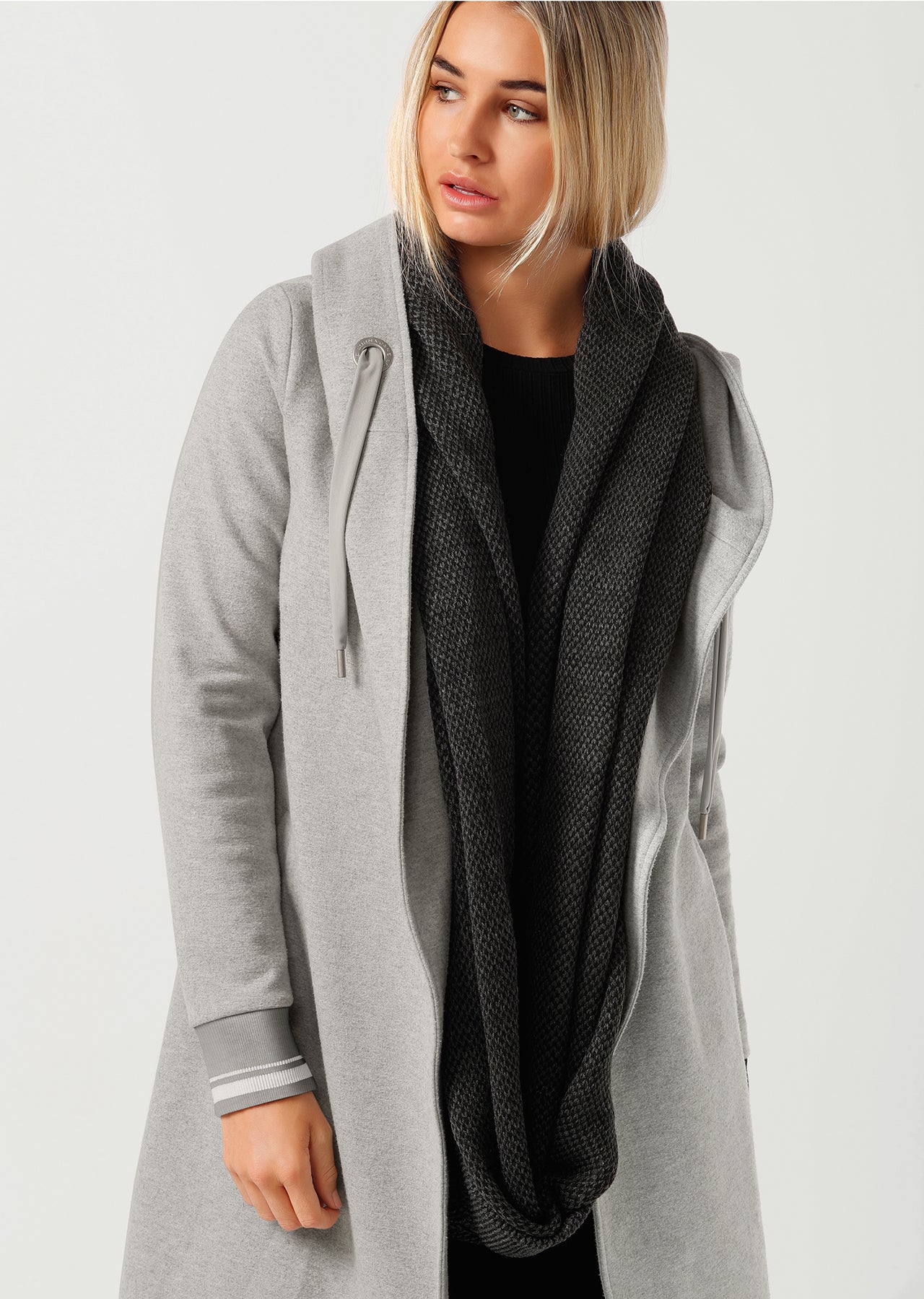 Lorna Jane London Hooded Coat - Mid Grey Marl