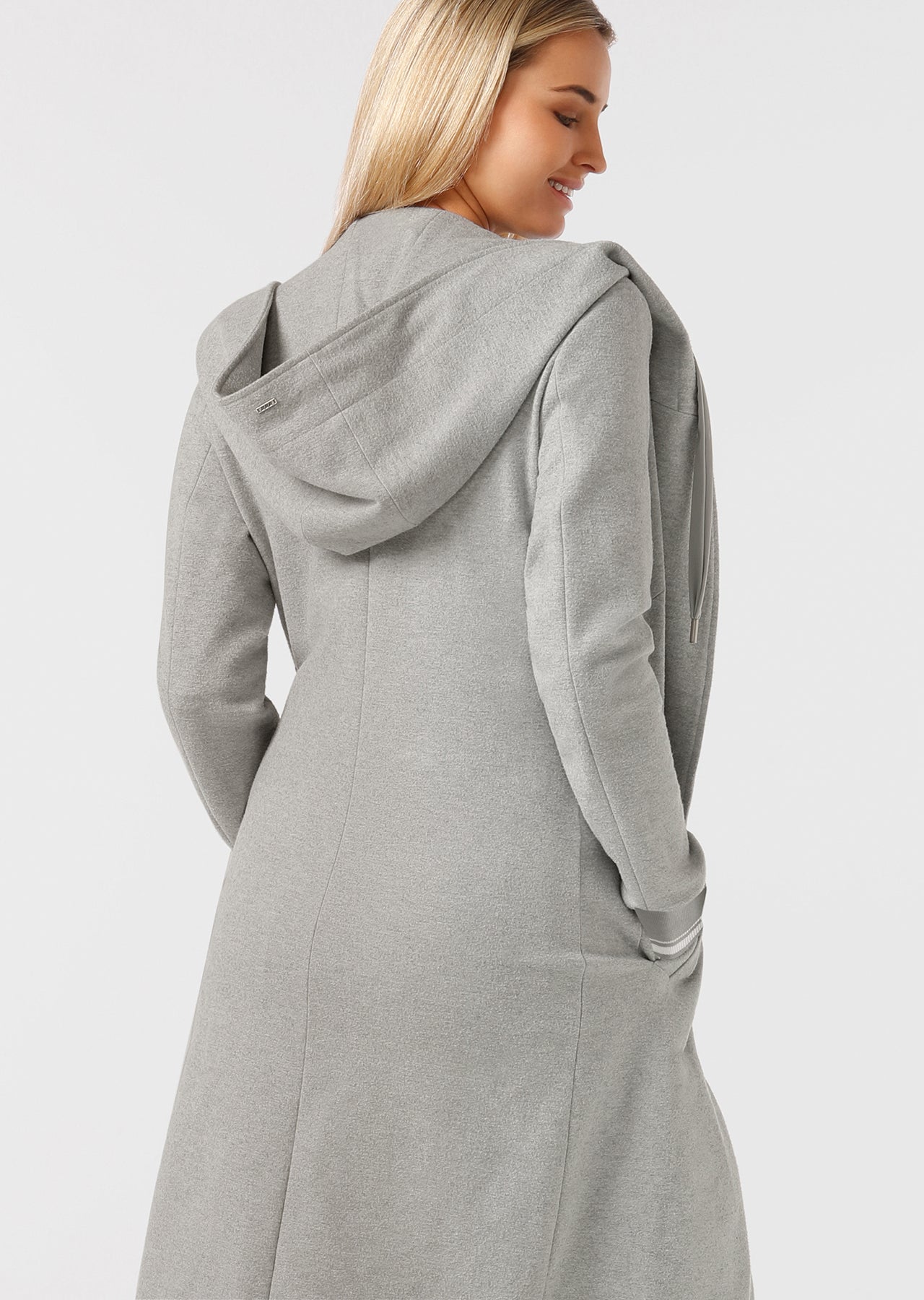 Lorna Jane London Hooded Coat - Mid Grey Marl