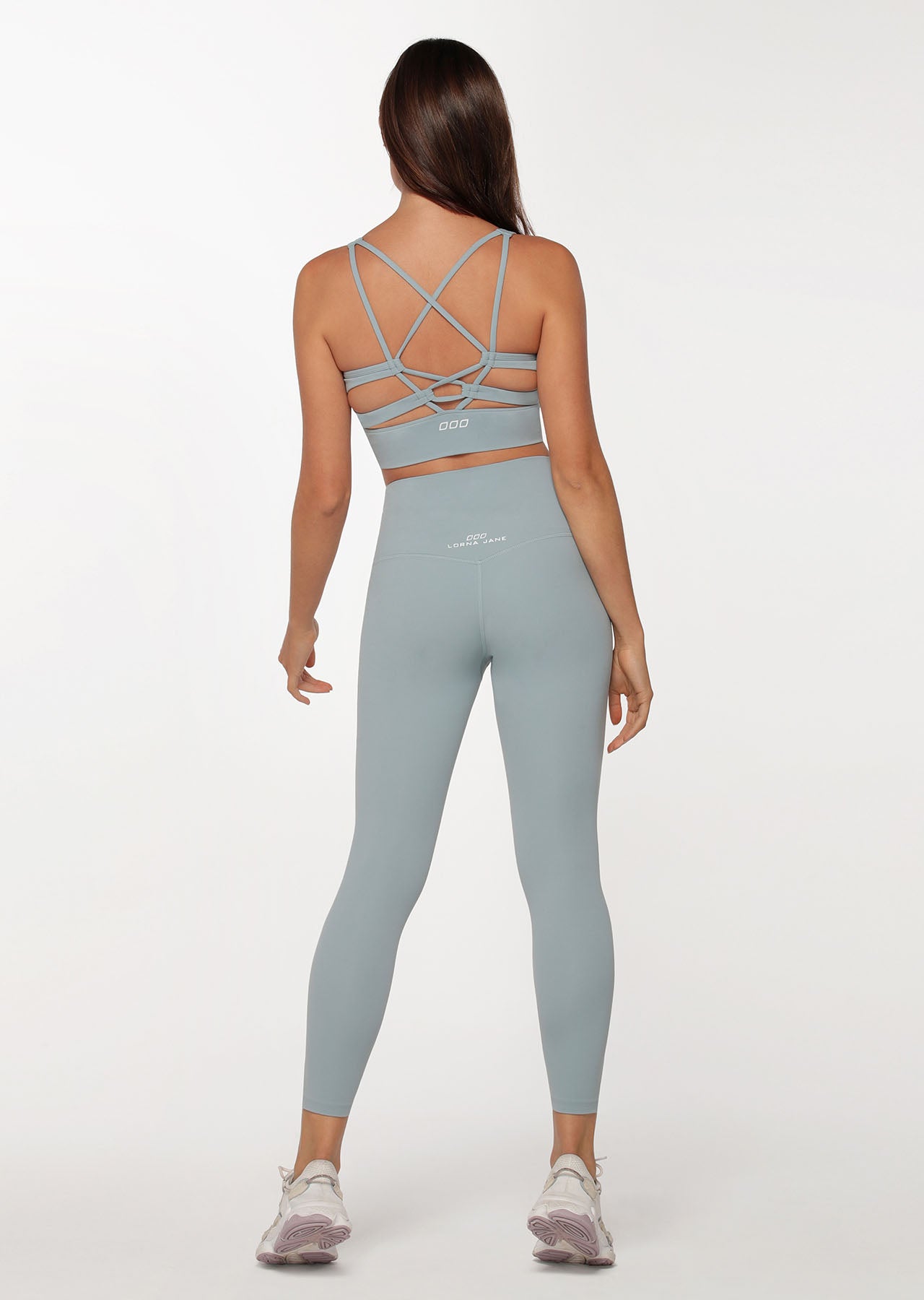 Lorna Jane Long Line Loop Bra - Mirror Blue