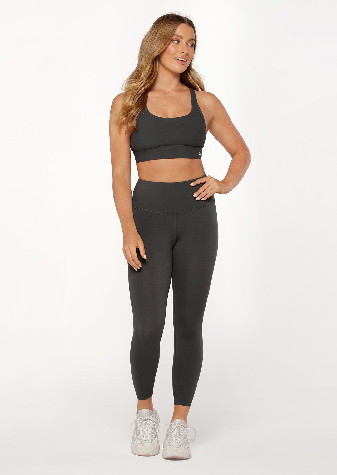 Lorna Jane Lotus Ankle Biter Leggings - Titanium