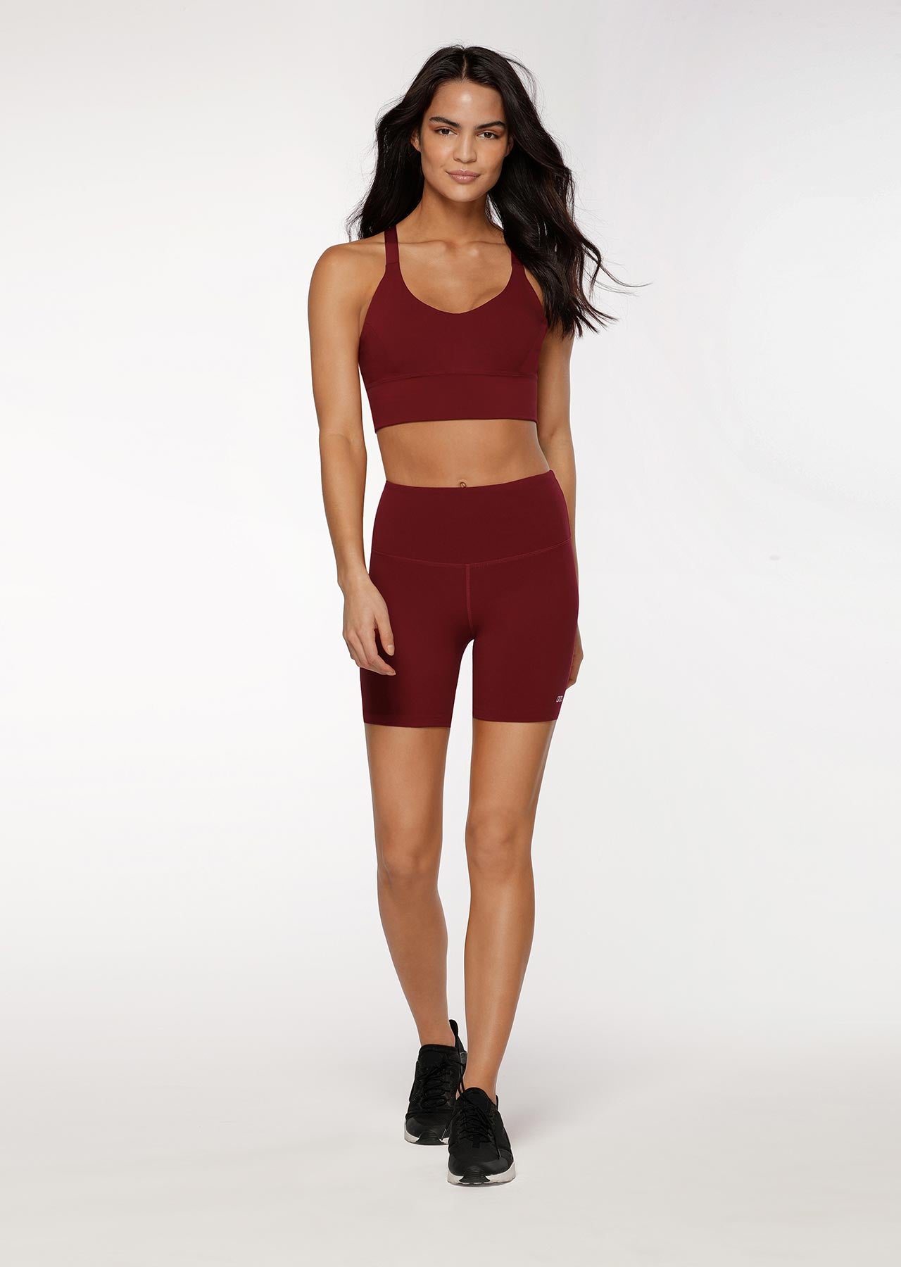 Lorna Jane Lotus Bike Shorts - Cherry