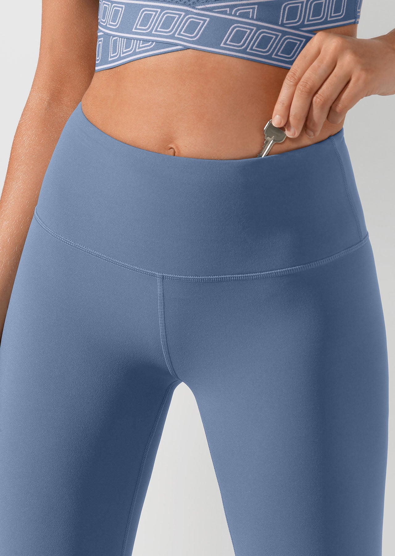 Lorna Jane Lotus Full Length Tight - Steel Blue