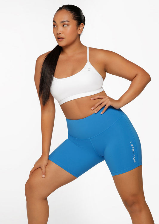 Lorna Jane Lotus No Chafe 16cm Bike Shorts - Cornflower