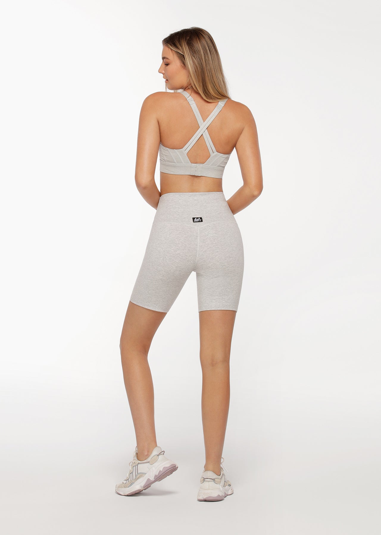 Lorna Jane Lounge Around Bike Shorts - Light Grey Marl