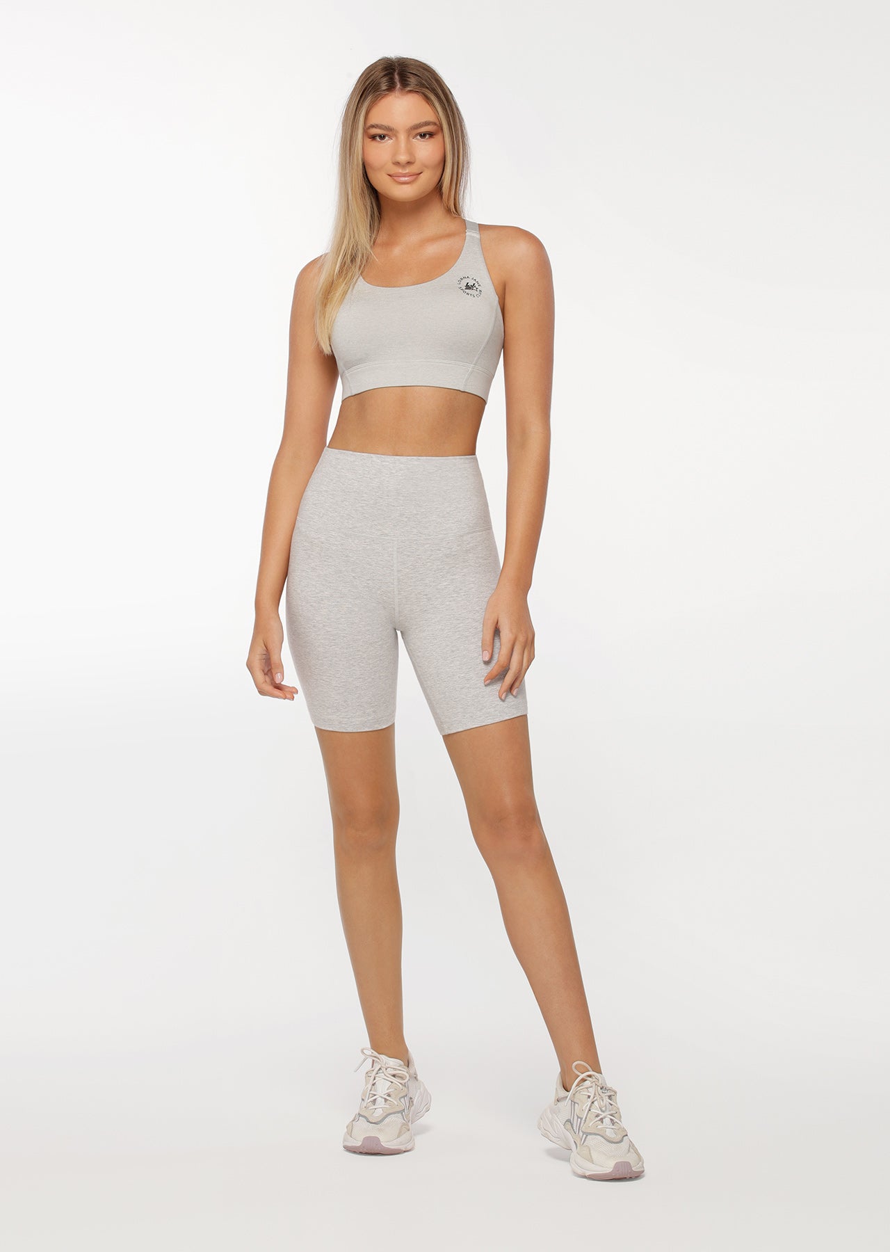 Lorna Jane Lounge Around Bike Shorts - Light Grey Marl