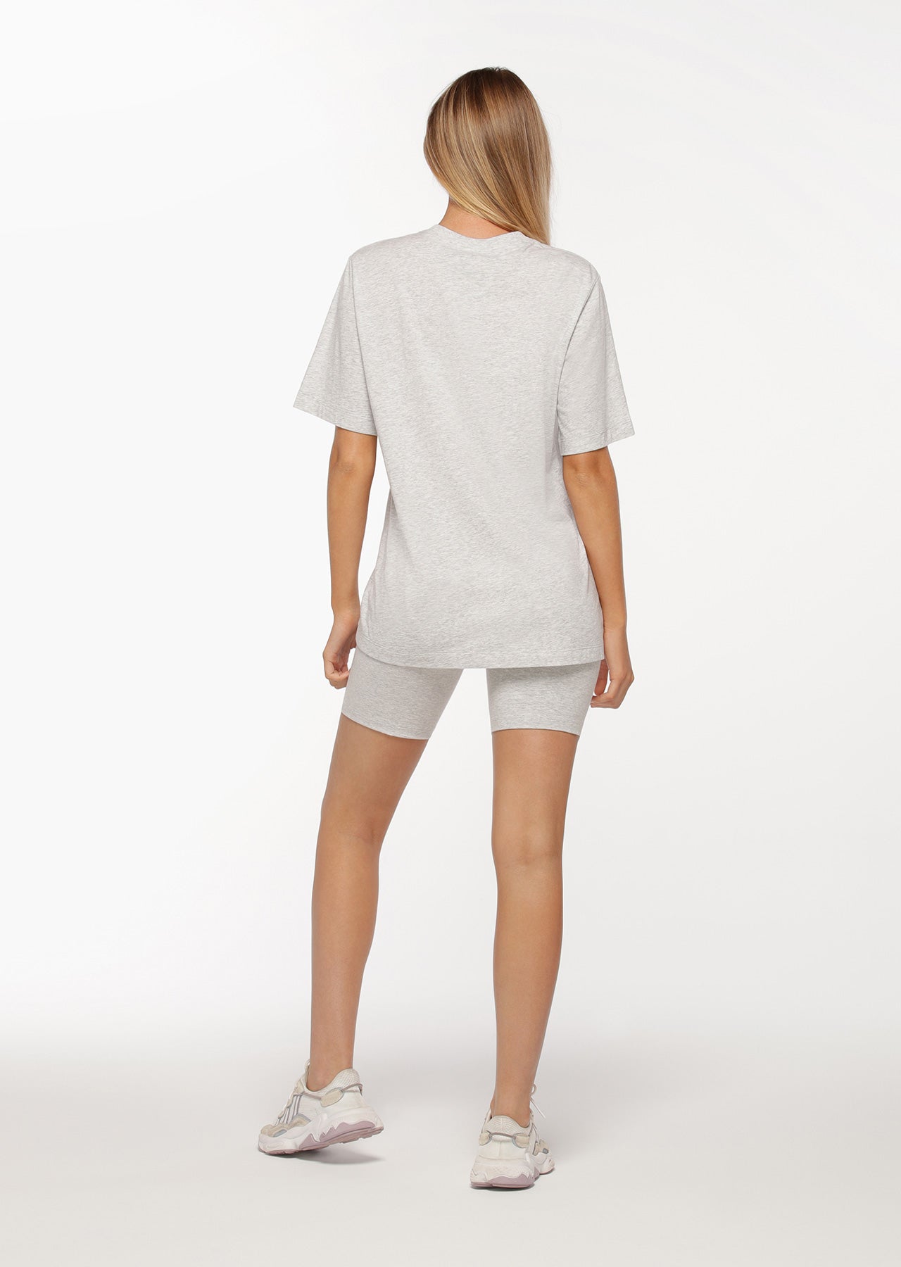 Lorna Jane Lounge Around Oversized Tee - Light Grey Marl