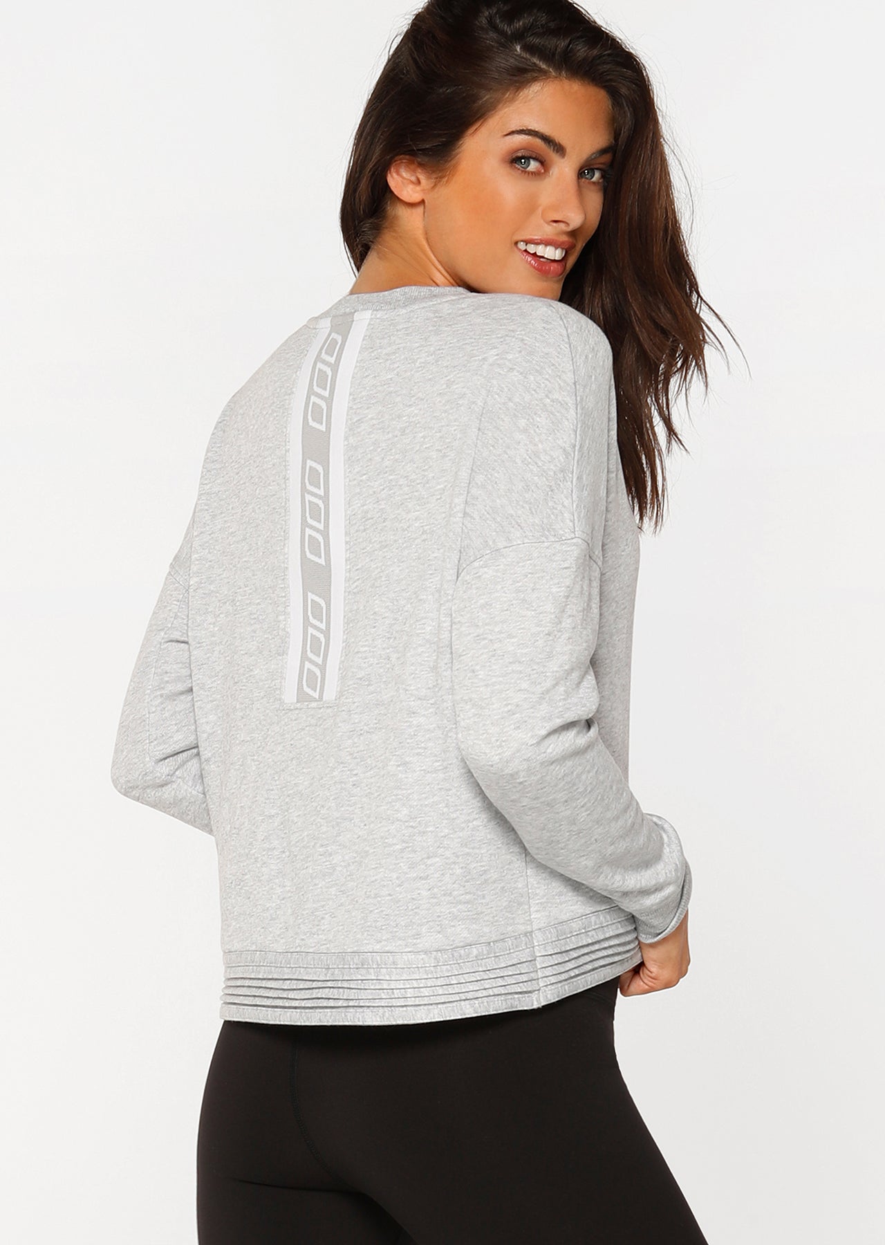 Lorna Jane Lounge Around Sweat - Light Grey Marl