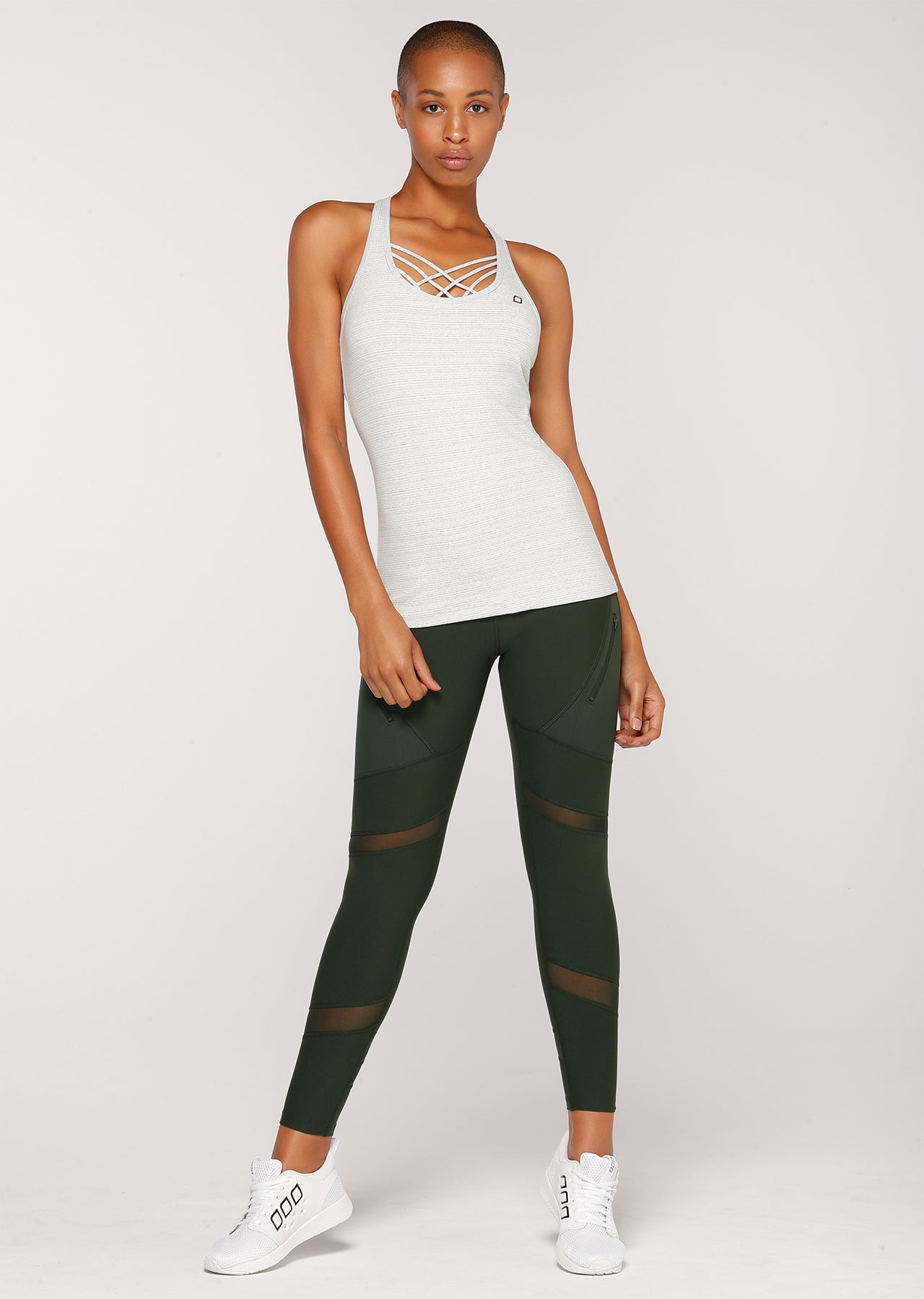 Lorna Jane Lucy Excel Tank - Pale Grey Marl
