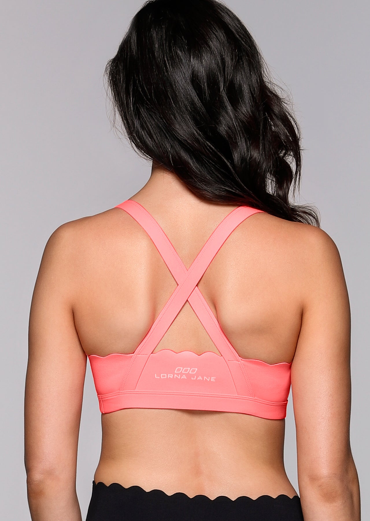 Lorna Jane Lush Scallop Sports Bra - Neon Melon