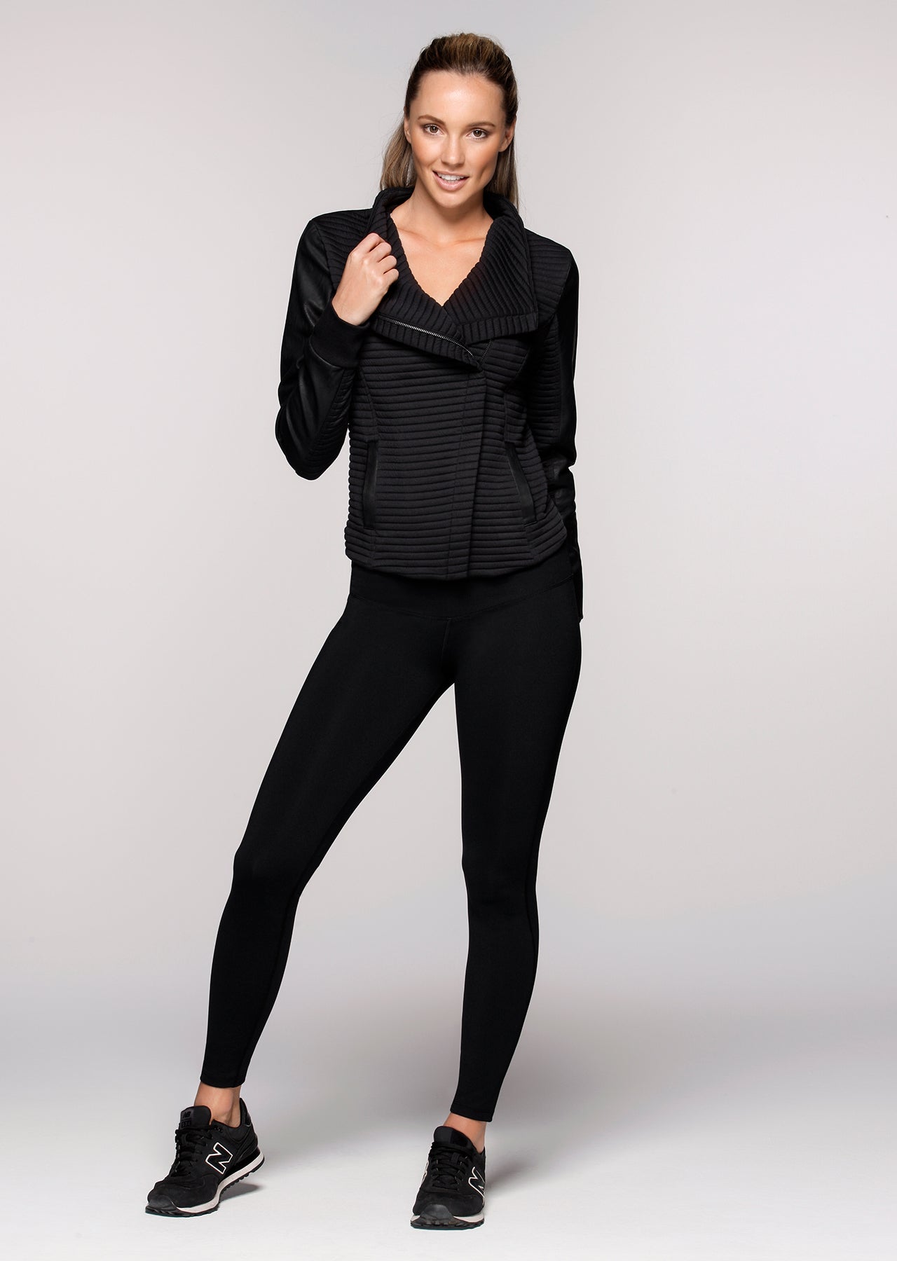 Lorna Jane Luxe Aviator Jacket - Black