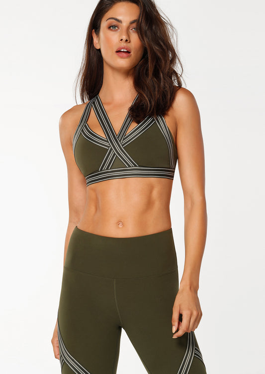 Lorna Jane Luxe Momentum Sports Bra - Luxury Green