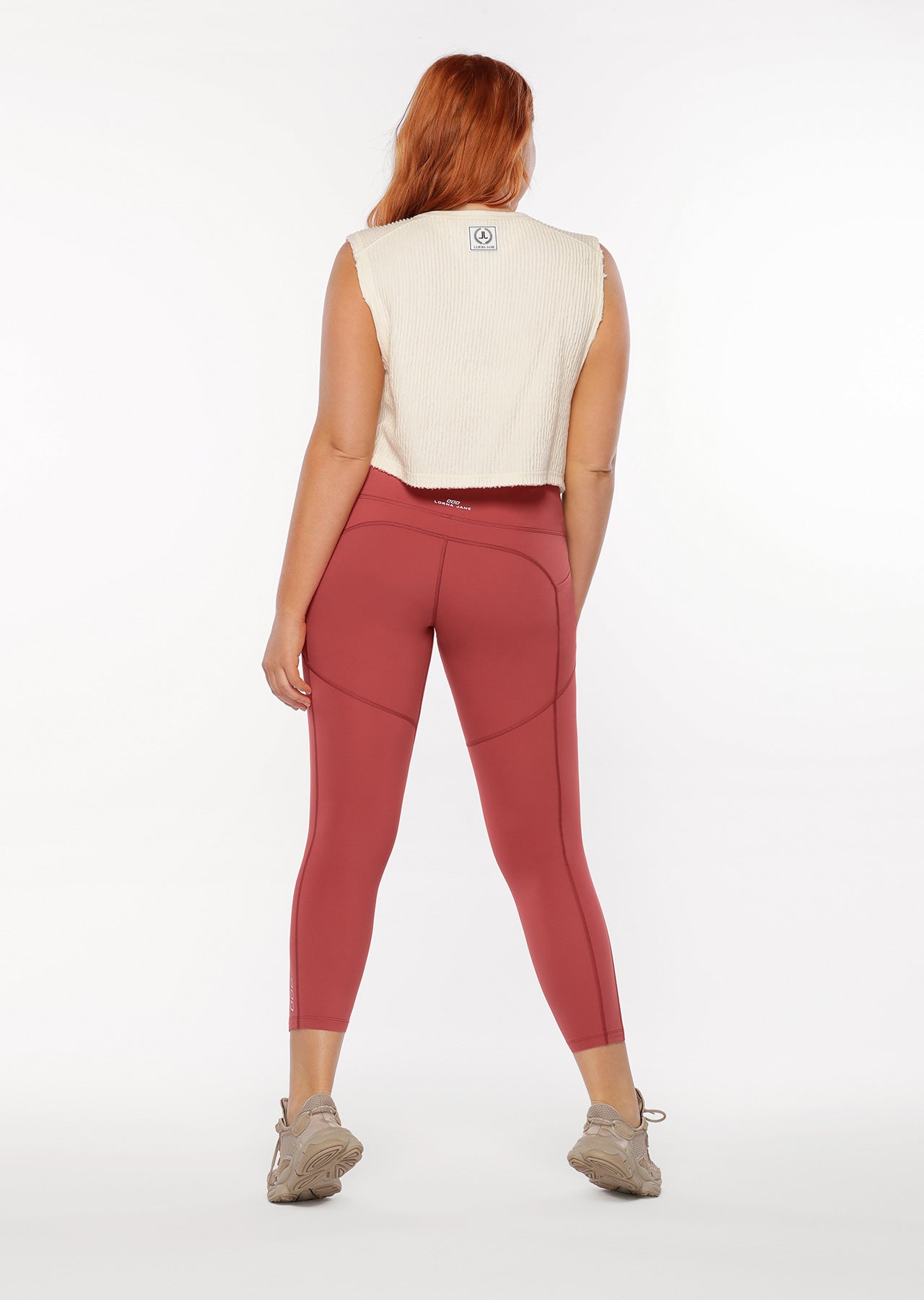 Lorna Jane Luxe Textured Cropped Tank - Cream