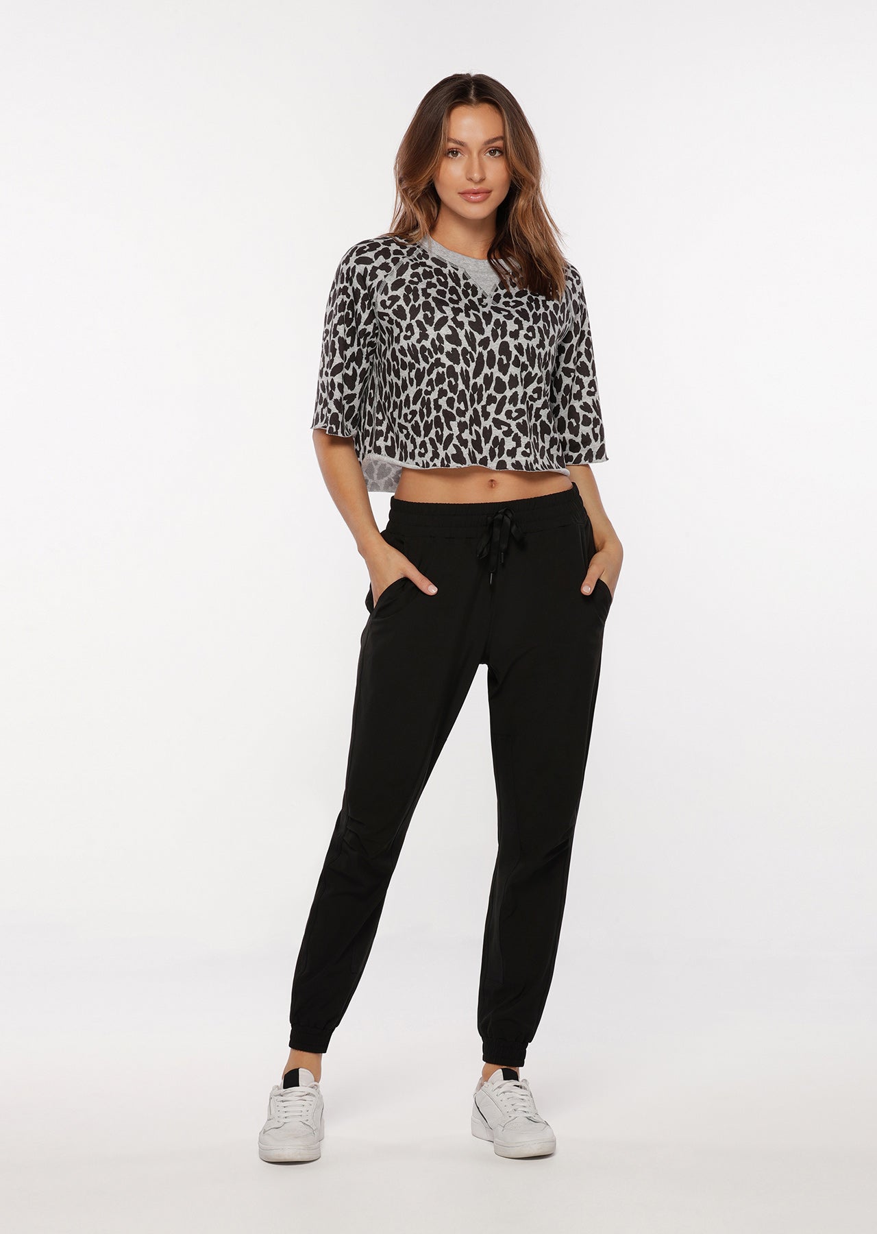 Lorna Jane Lynx Cropped Sweat - Lynx Print