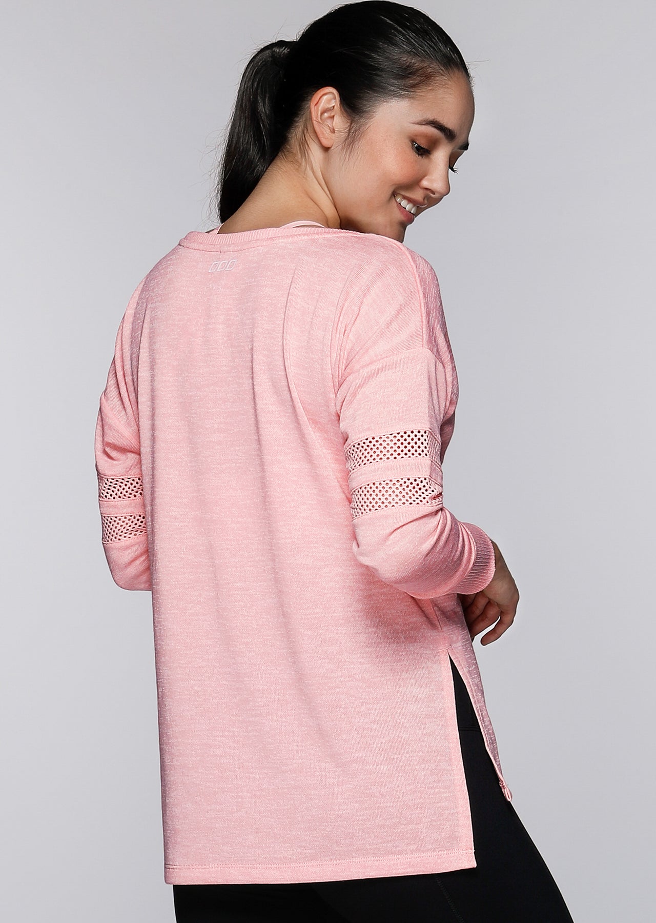 Lorna Jane Macy L/Slv Top - Whisper Pink Marl