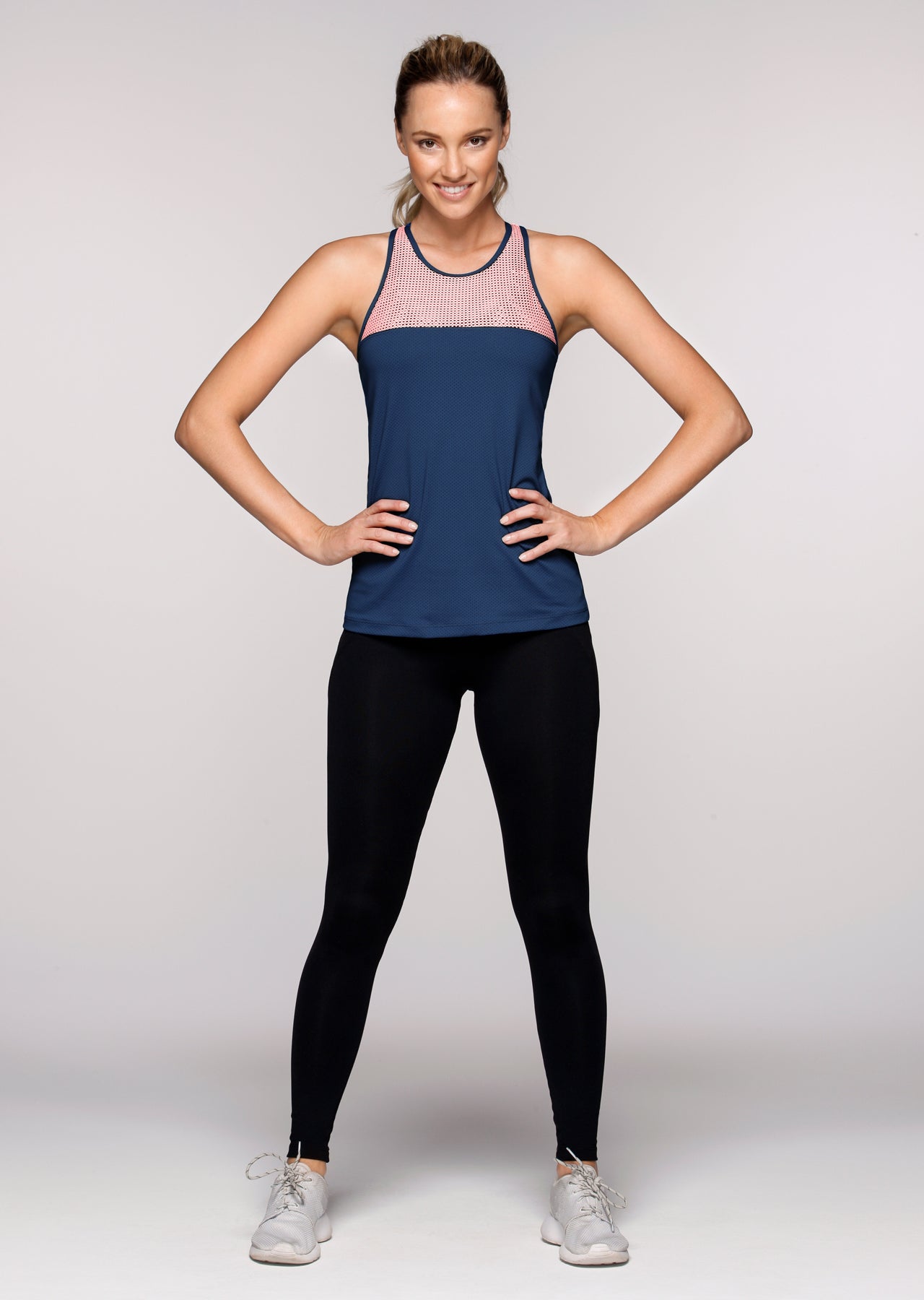 Lorna Jane Magnetic Excel Tank - Indigo/Blushed Pink