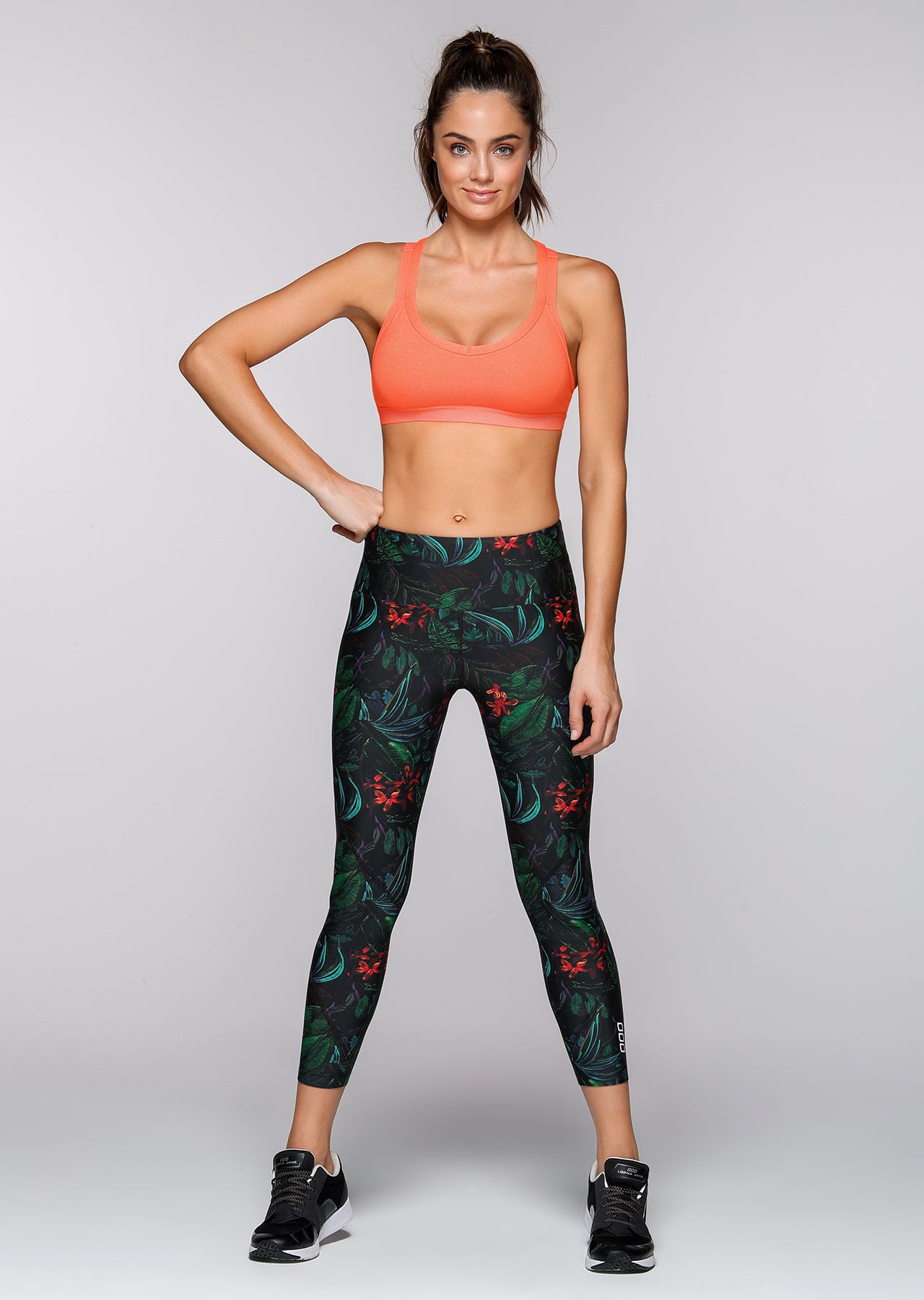Lorna Jane Maise Sports Bra - Neon Apricot Marl