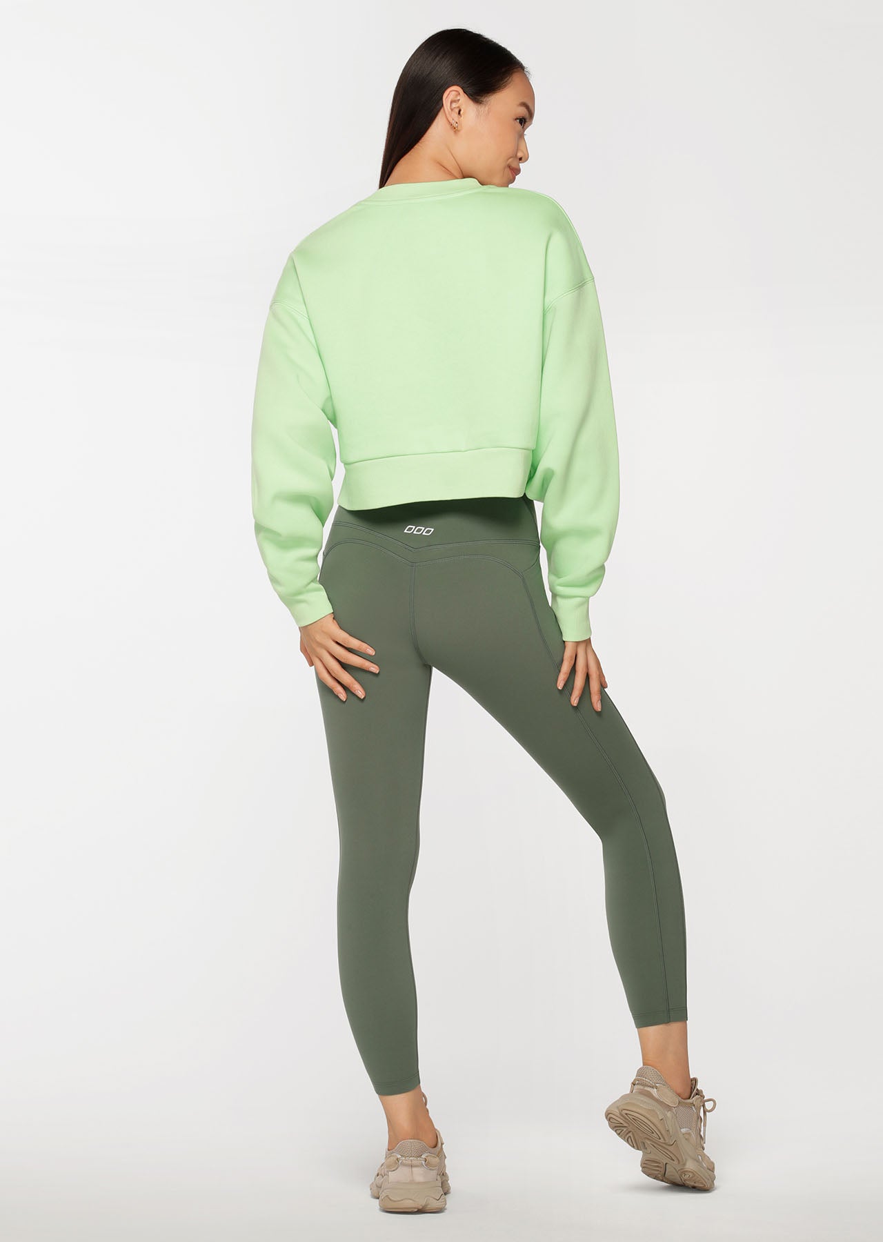 Lorna Jane Match Point Sweat - Washed Sunbleached Lime