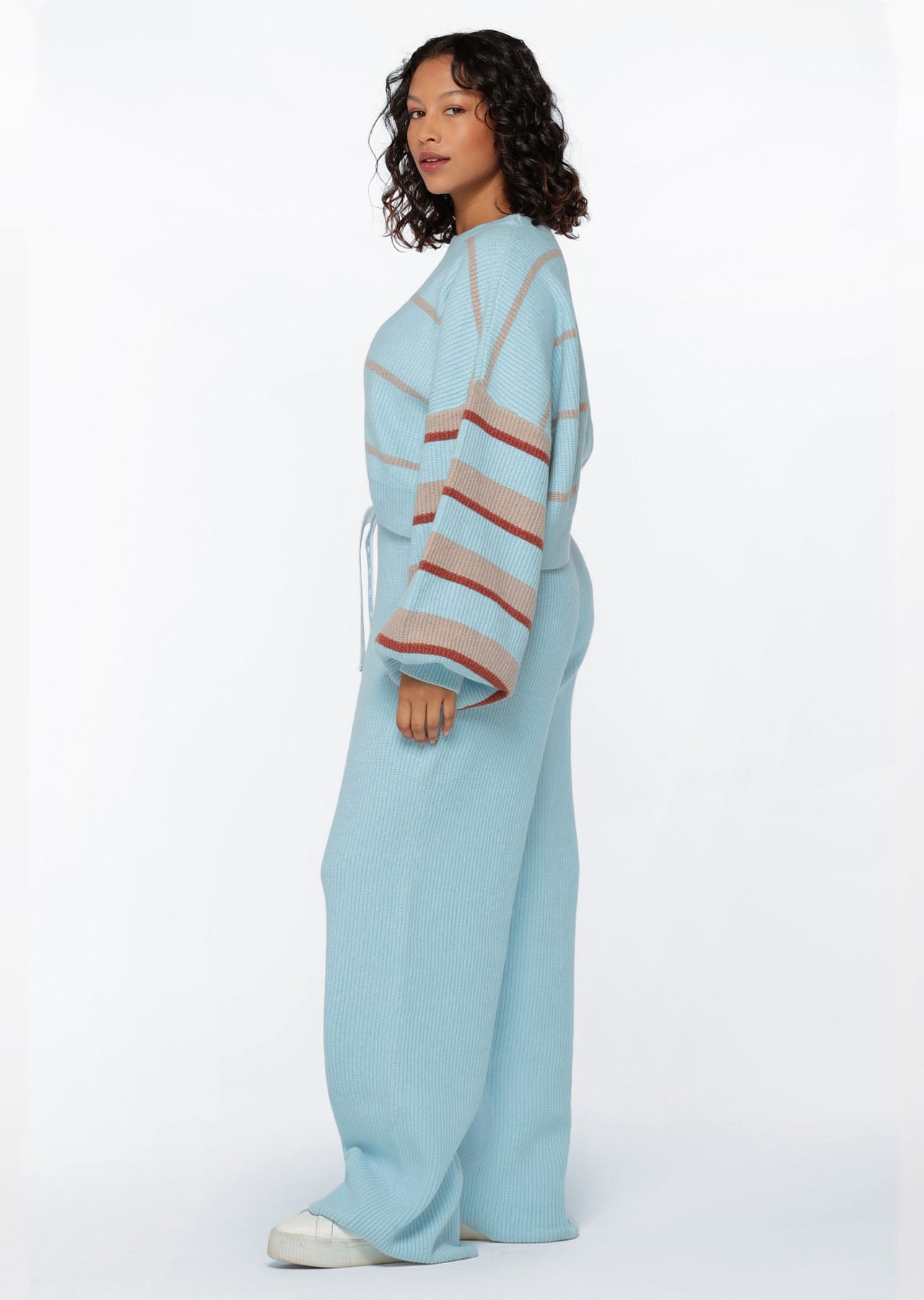 Lorna Jane Merino Blend Cropped Stripe Knit - Leisure Stripe