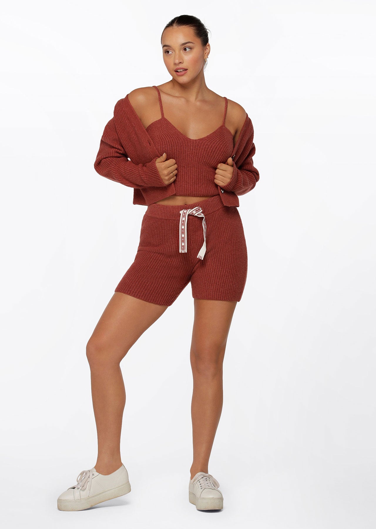 Lorna Jane Merino Blend Knit Bike Shorts - Spice