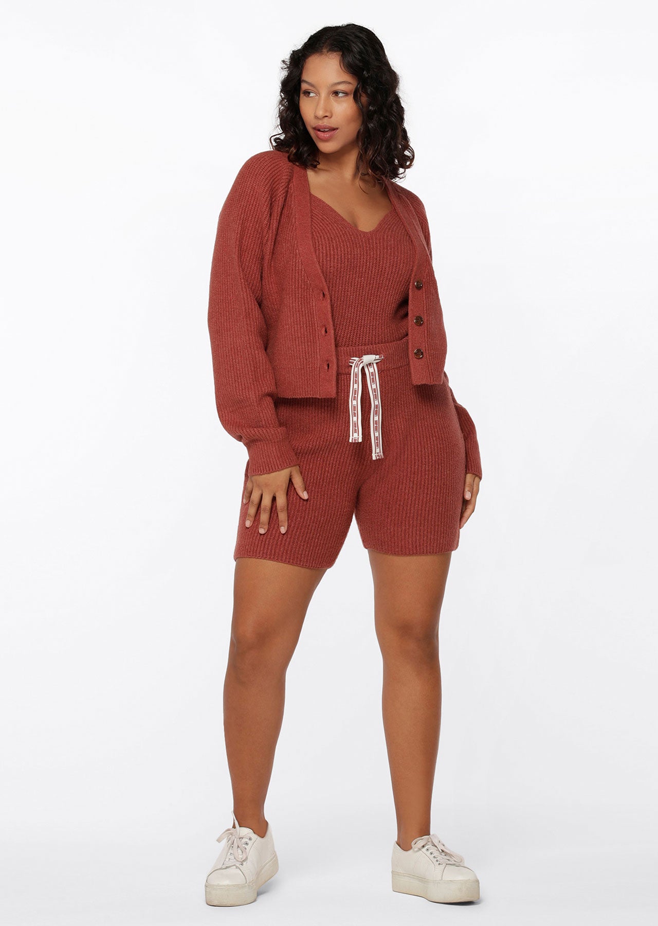 Lorna Jane Merino Blend Knit Bike Shorts - Spice