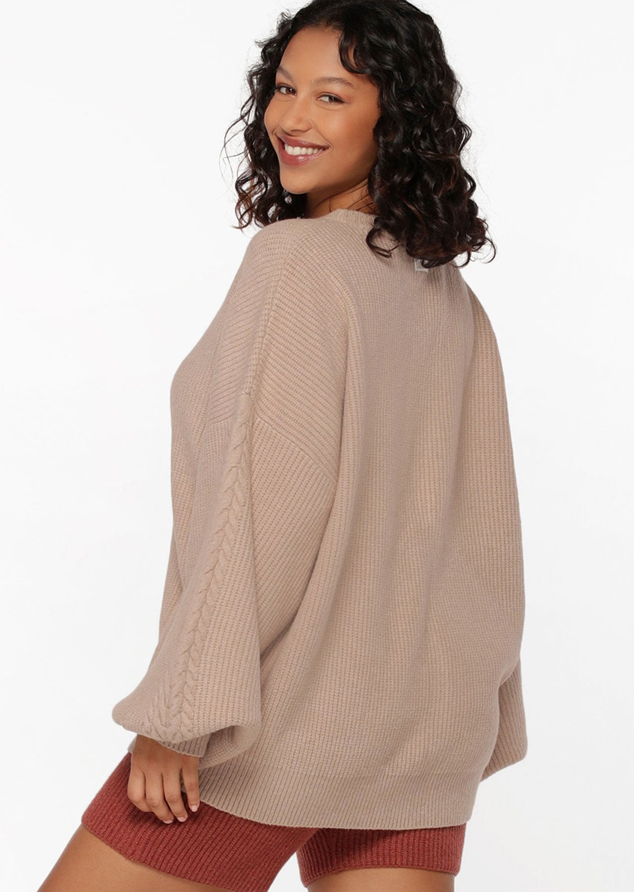 Lorna Jane Merino Blend Knit Oversized Jumper - Off White