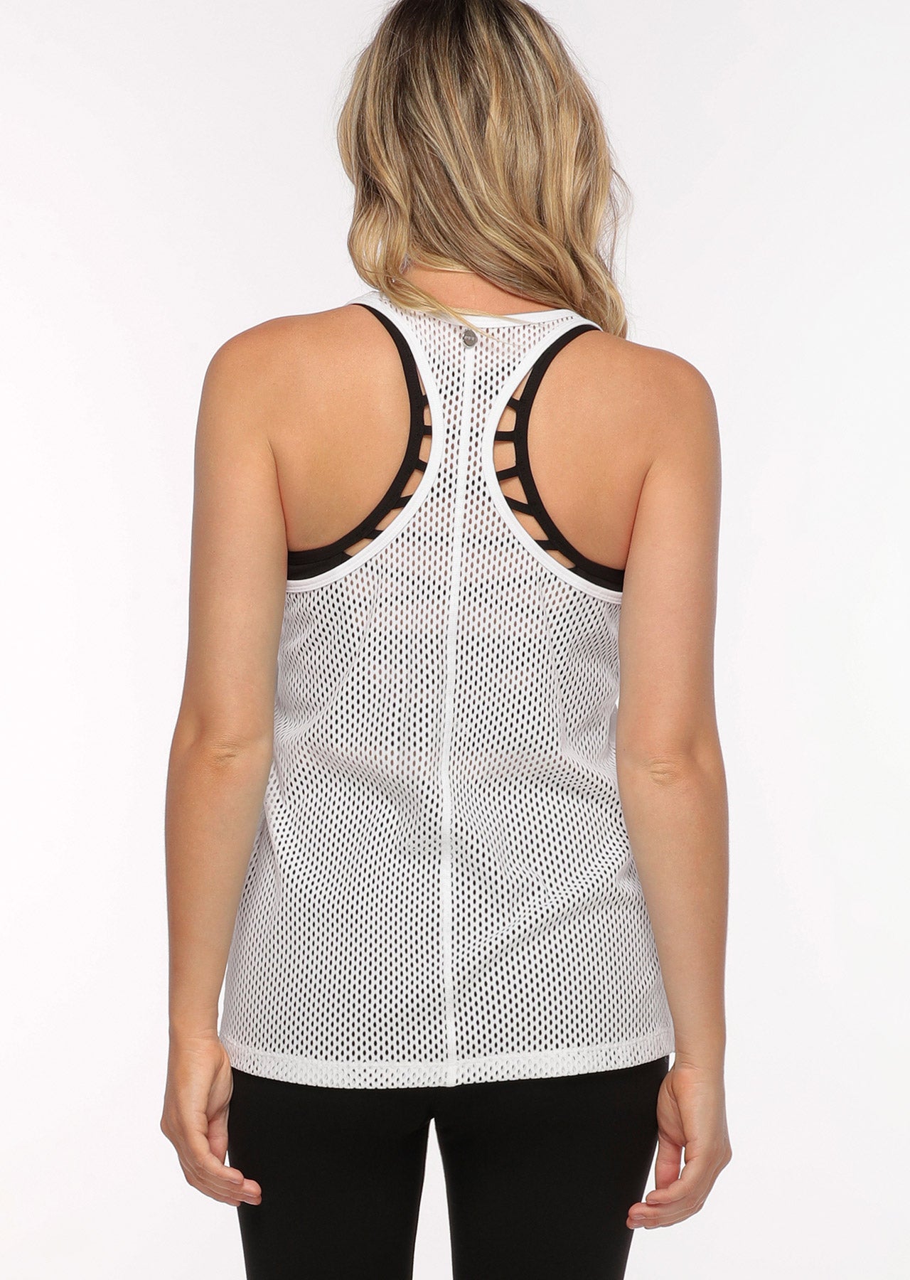 Lorna Jane Mesh Slouchy Gym Tank - White