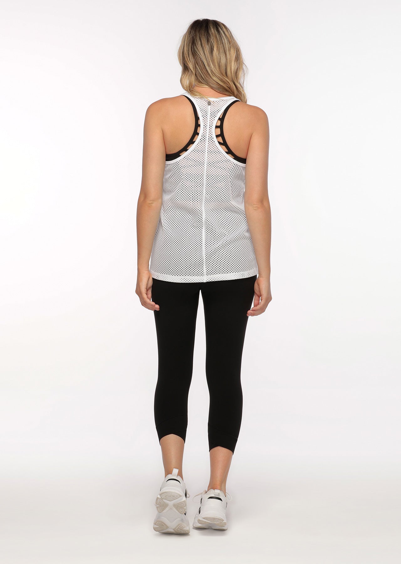 Lorna Jane Mesh Slouchy Gym Tank - White
