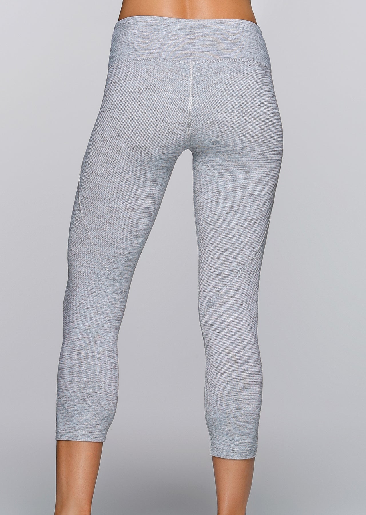 Lorna Jane Miles Apart Core 7/8 Tight - Grey Marl Stripe